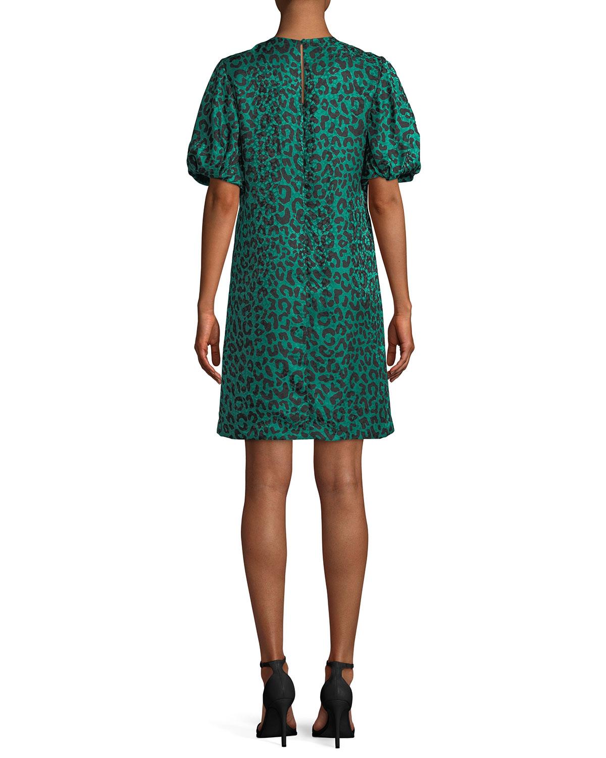 short sleeve leopard print dress