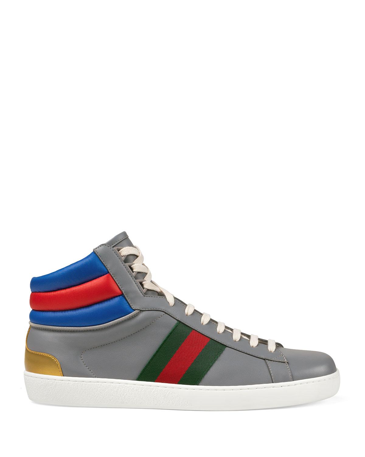 Gucci Men's Ace Colorblock Leather High-top Sneakers for Men - Lyst