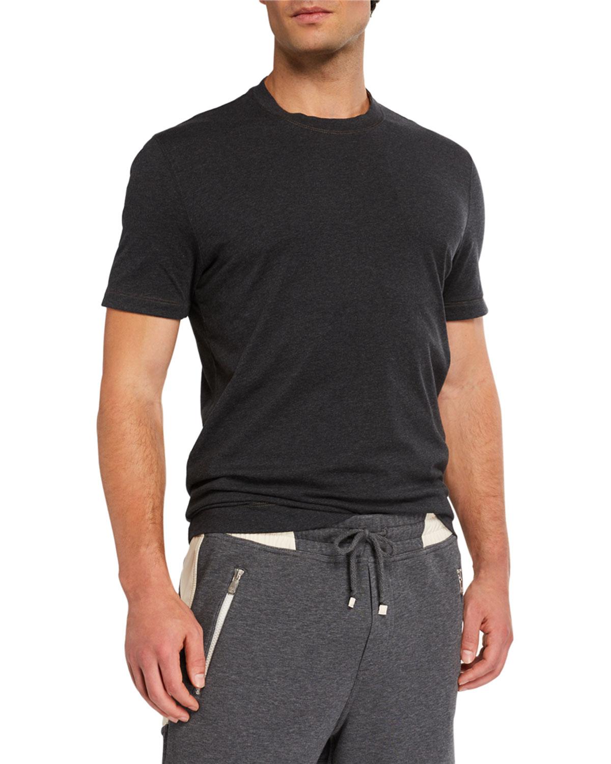 Brunello Cucinelli Men's Contrast-cuff Crewneck T-shirt in Black for ...