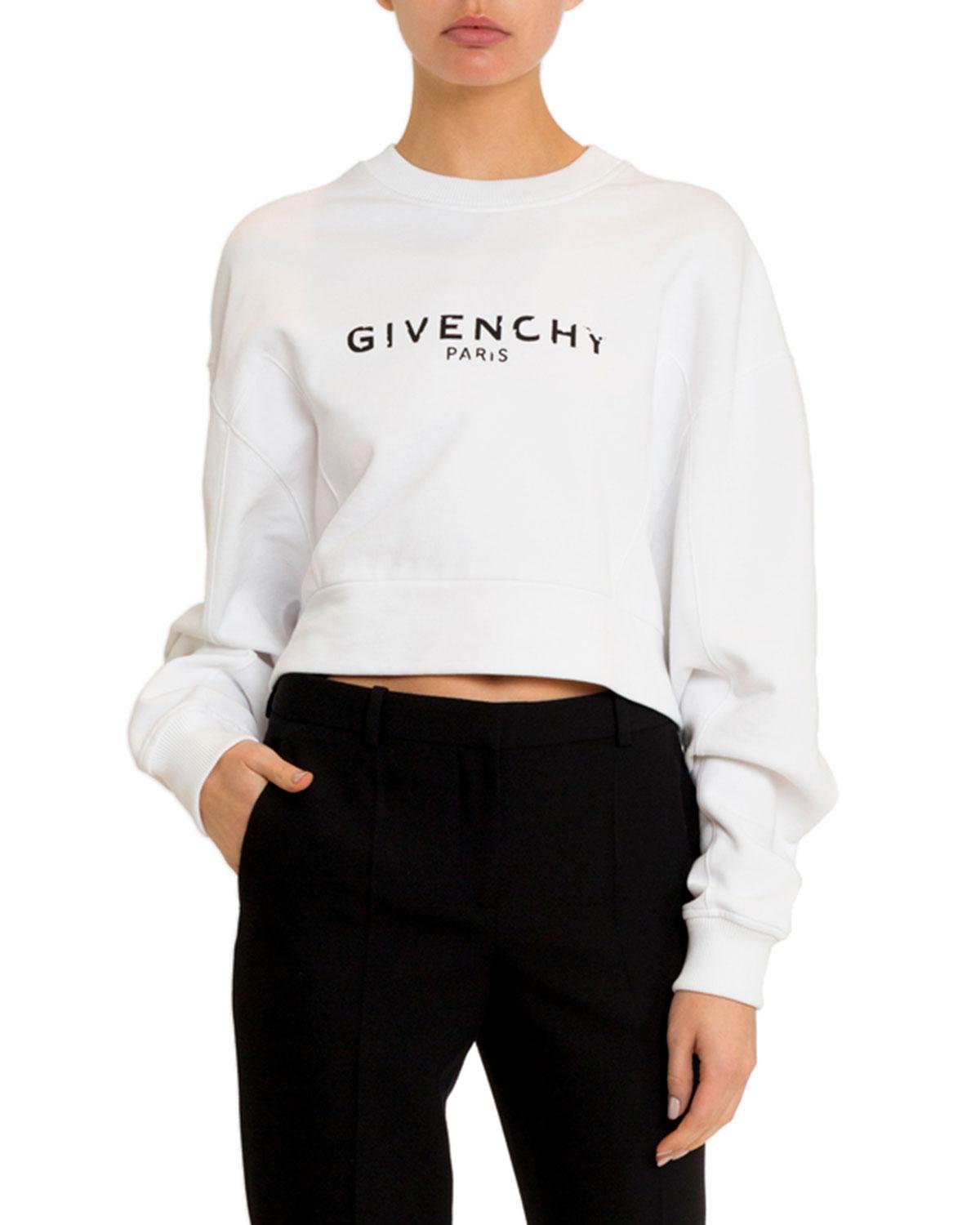 Givenchy Long-sleeve Logo Sweatshirt in White - Lyst