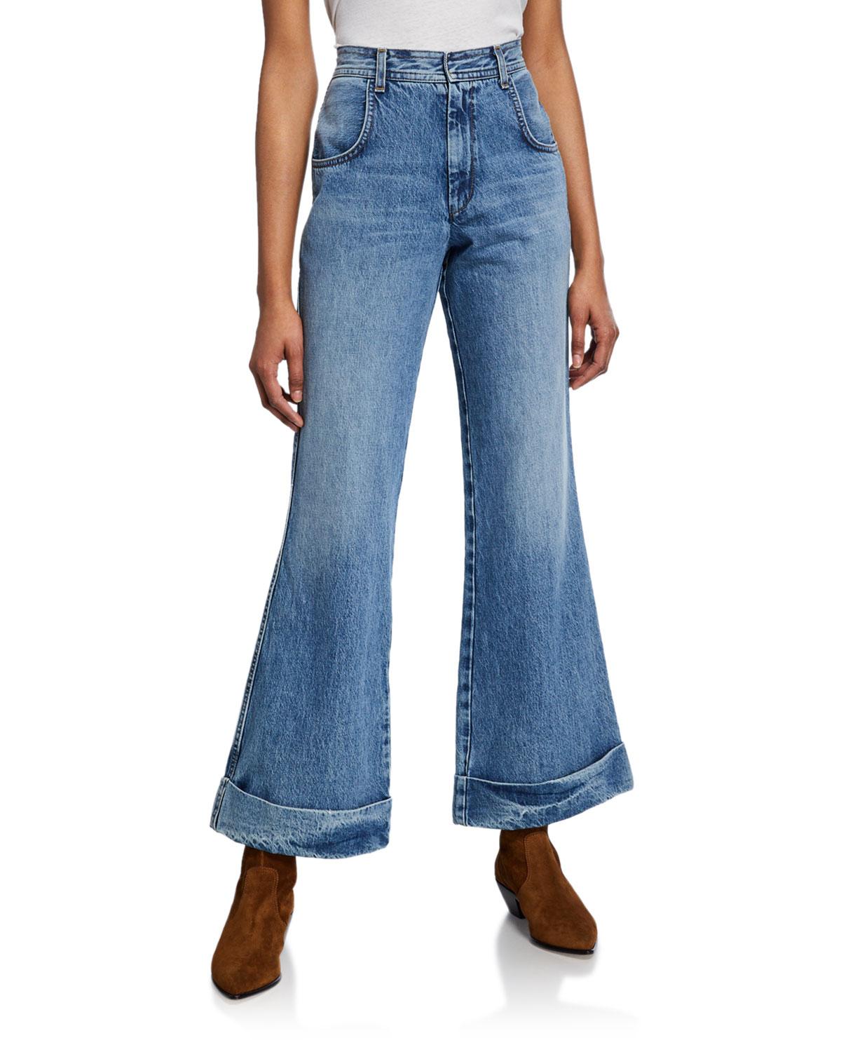 RE/DONE The 70s Ultra High-rise Cuffed Bell Bottom Jeans in Blue - Lyst