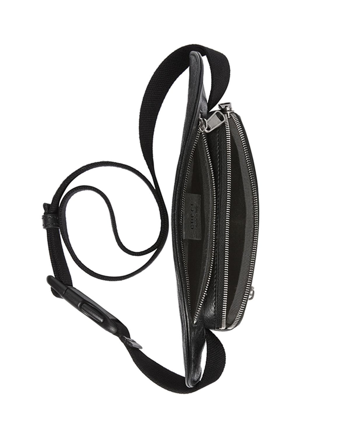 Gucci Men&#39;s Three-pocket Leather Belt Bag in Black for Men - Lyst
