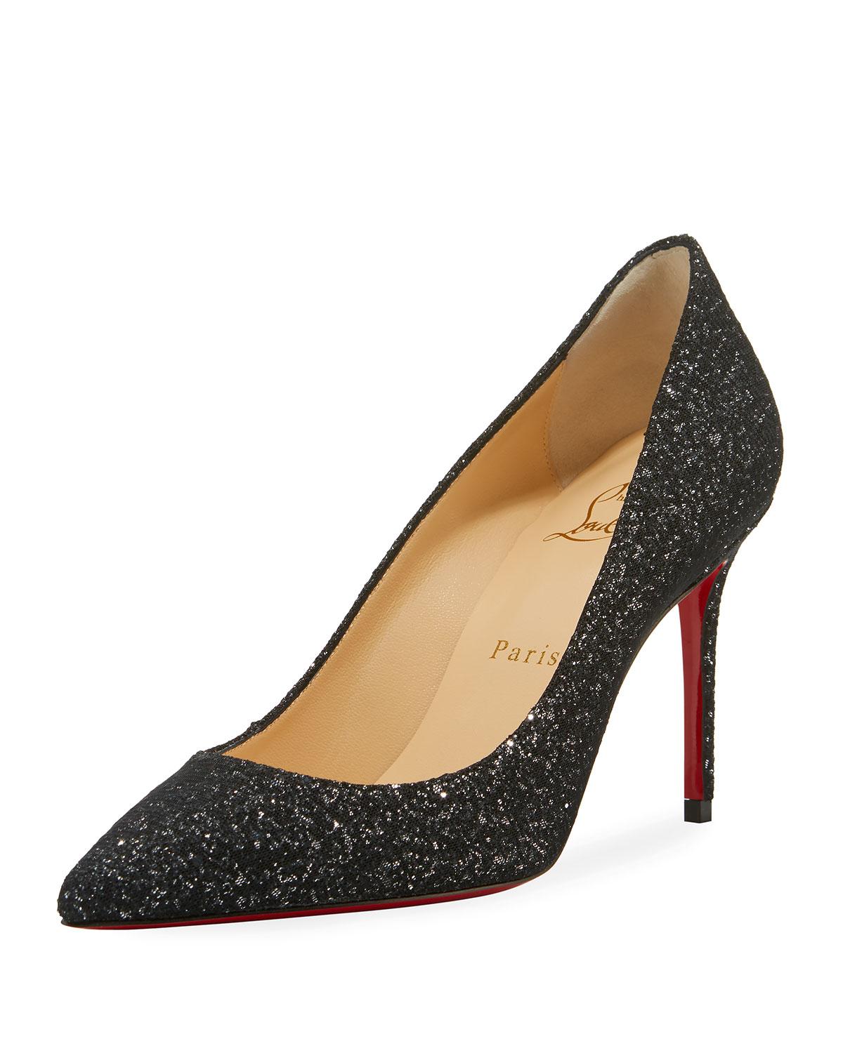 Christian Louboutin Decollete Glitter Red Sole Pumps in