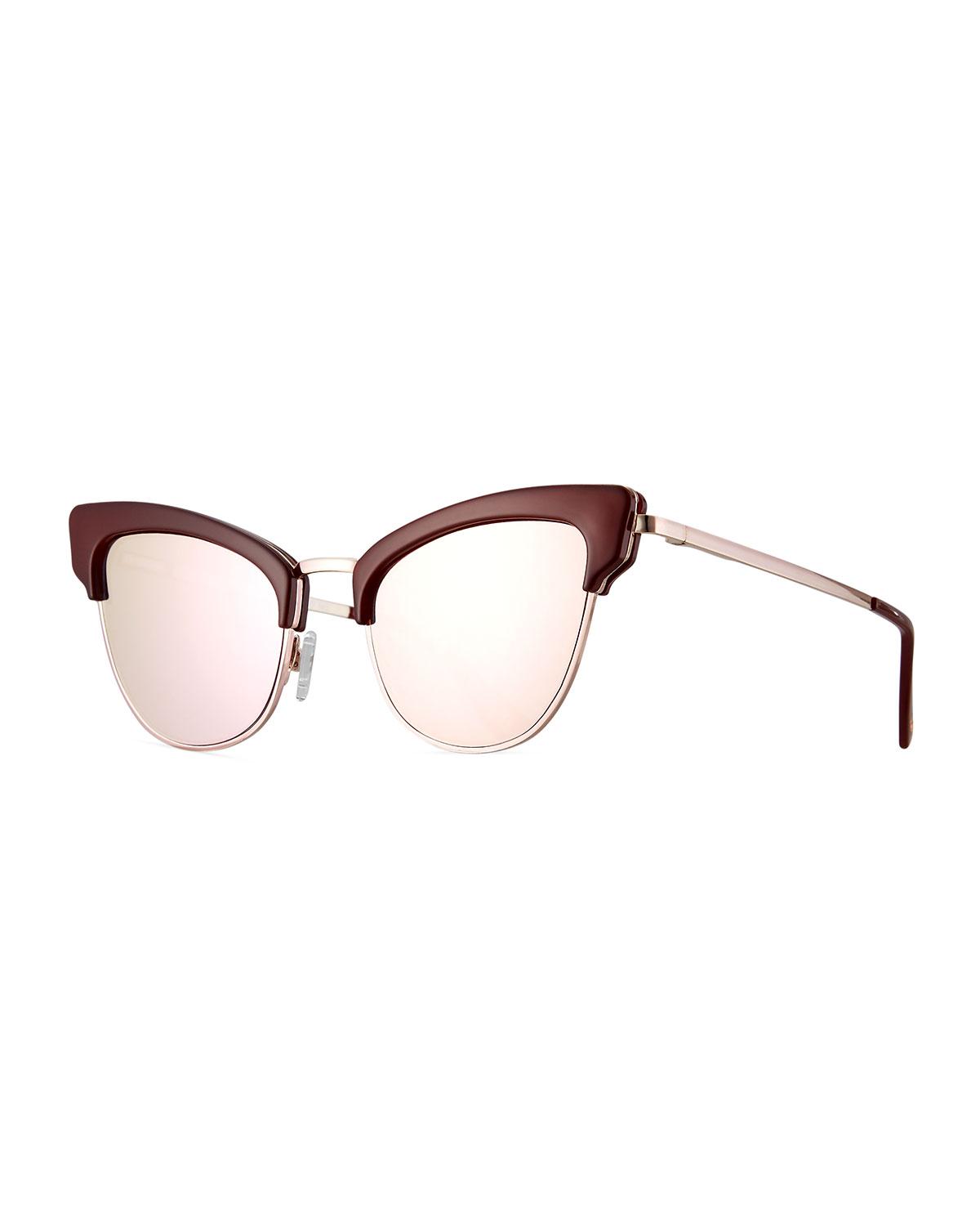 rimless cat eye sunglasses