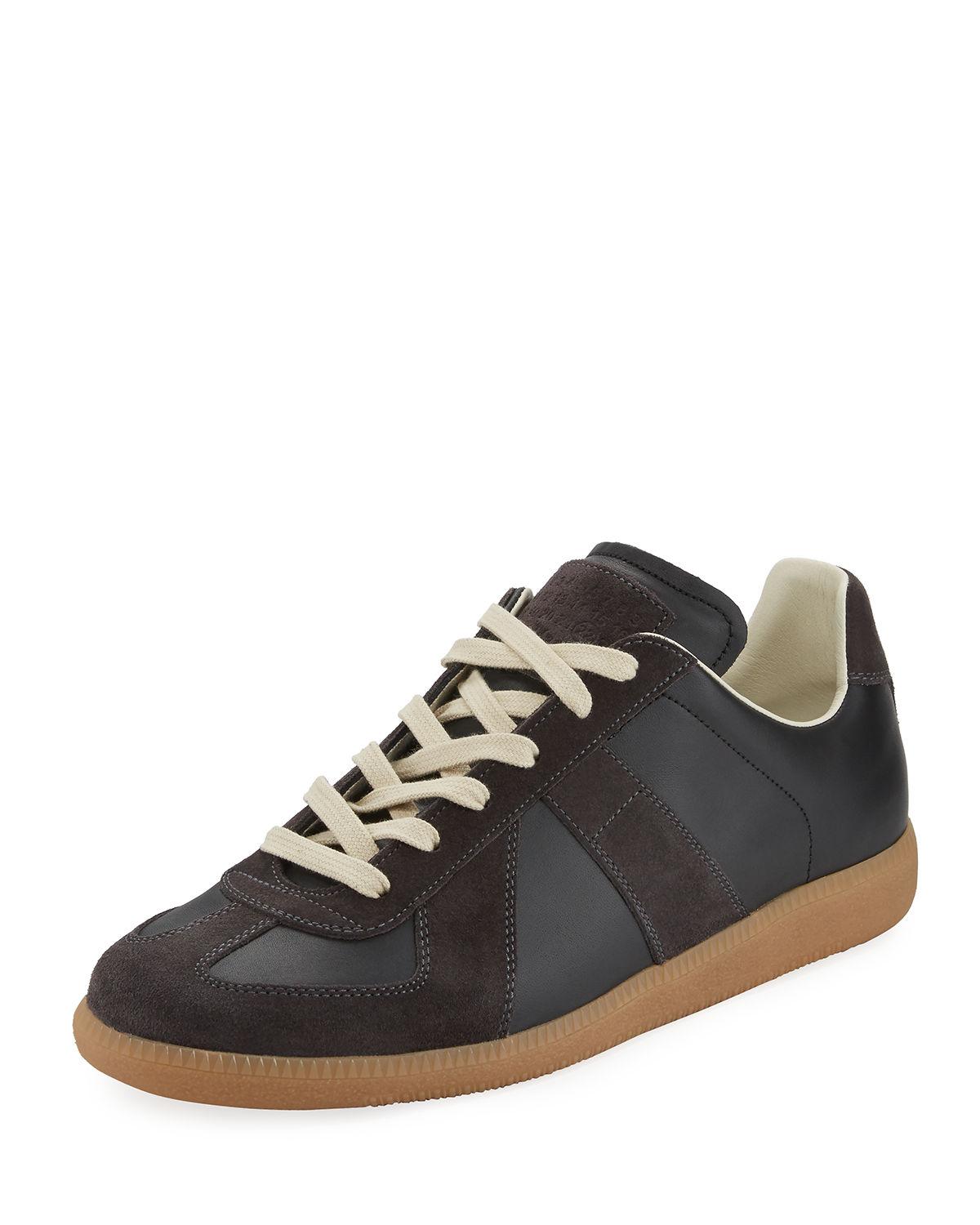 Maison Margiela Men's Replica Leather & Suede Low-top Sneakers in Black ...