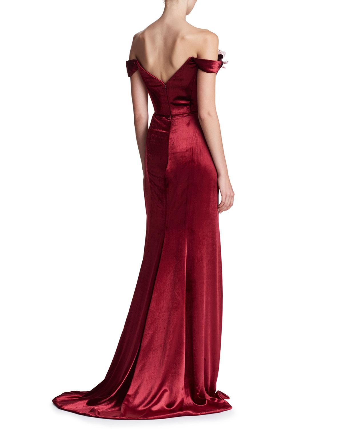 marchesa off shoulder