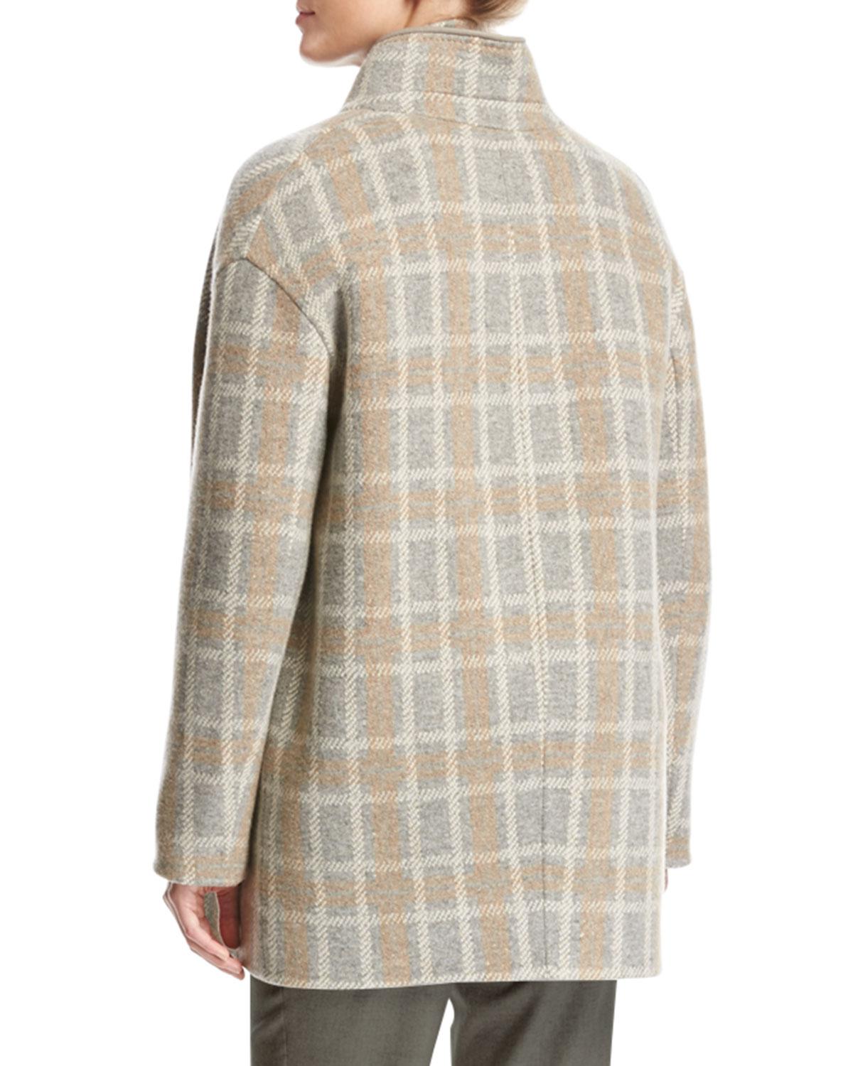 Lyst - Loro Piana Jimi Reversible Plaid Flannel Mélange Jacket in Natural
