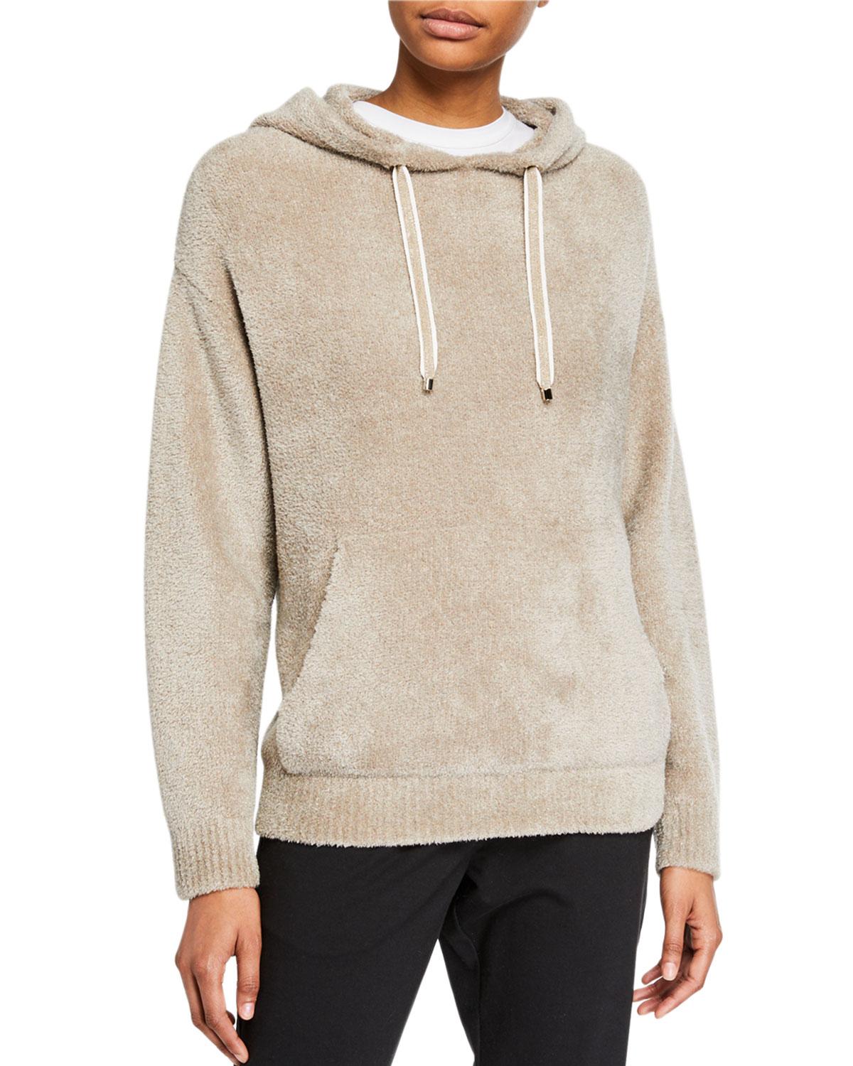Brunello Cucinelli Cashmere Shimmer Cozy Knit Hoodie in Natural - Lyst