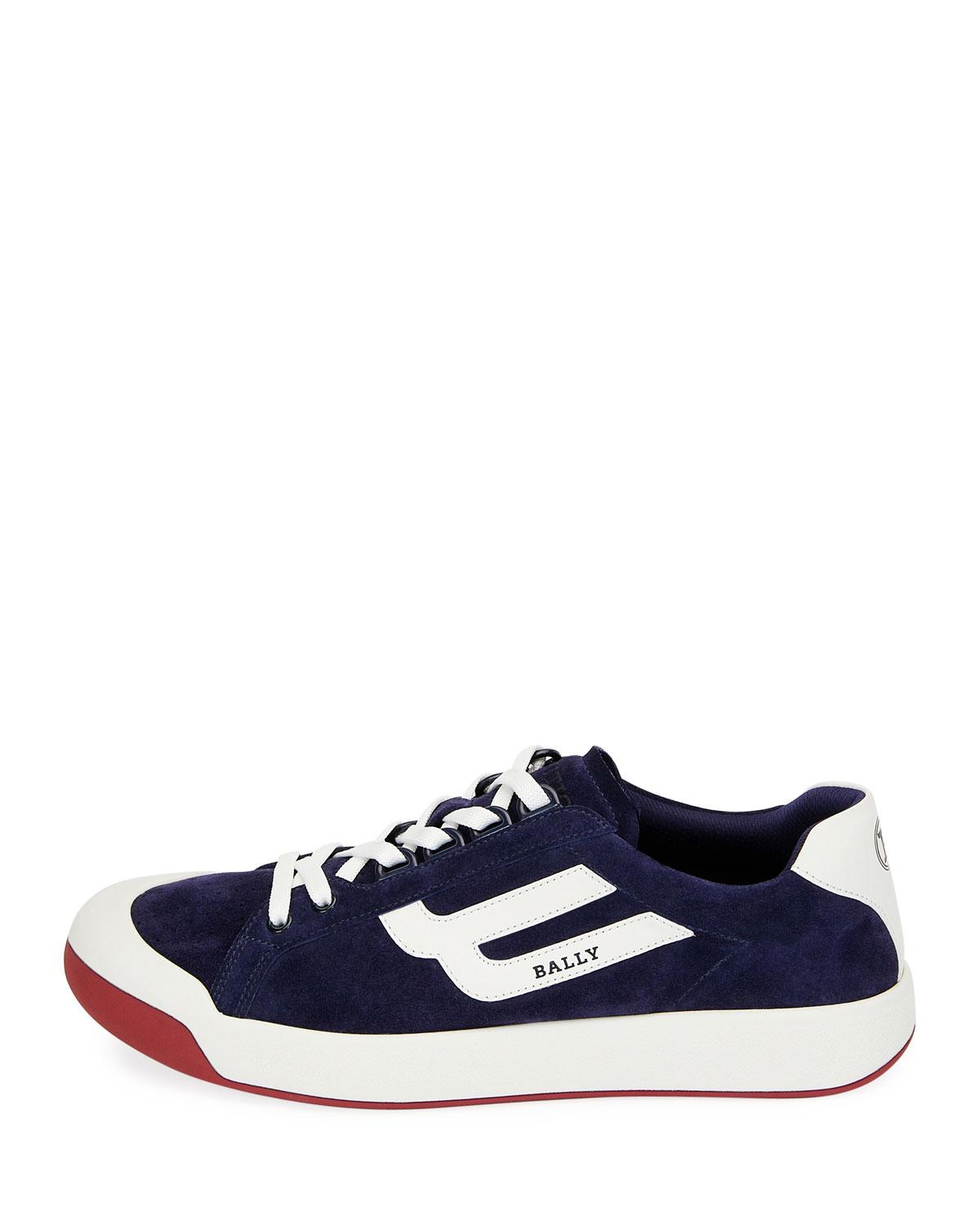 Bally Men's New Competition Suede Retro Low-top Sneakers In Dark Blue ...