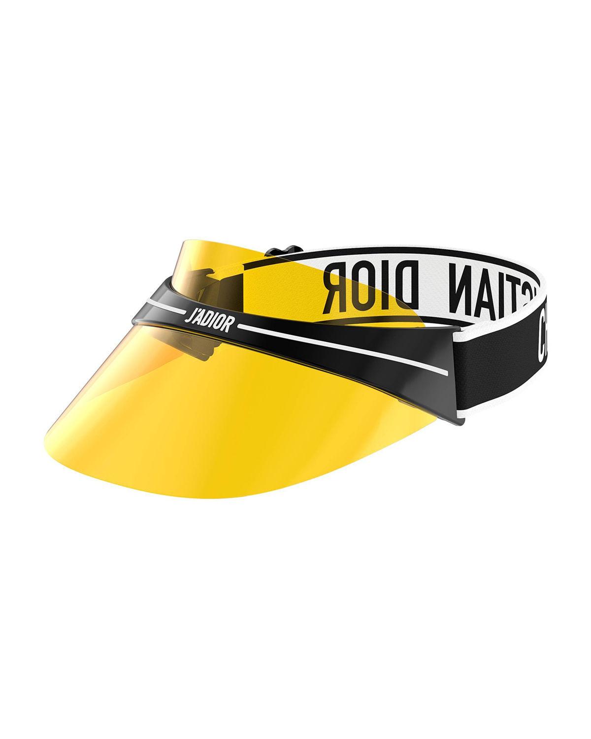 Dior Club1 Transparent Logo Sun Visor in Yellow Lyst