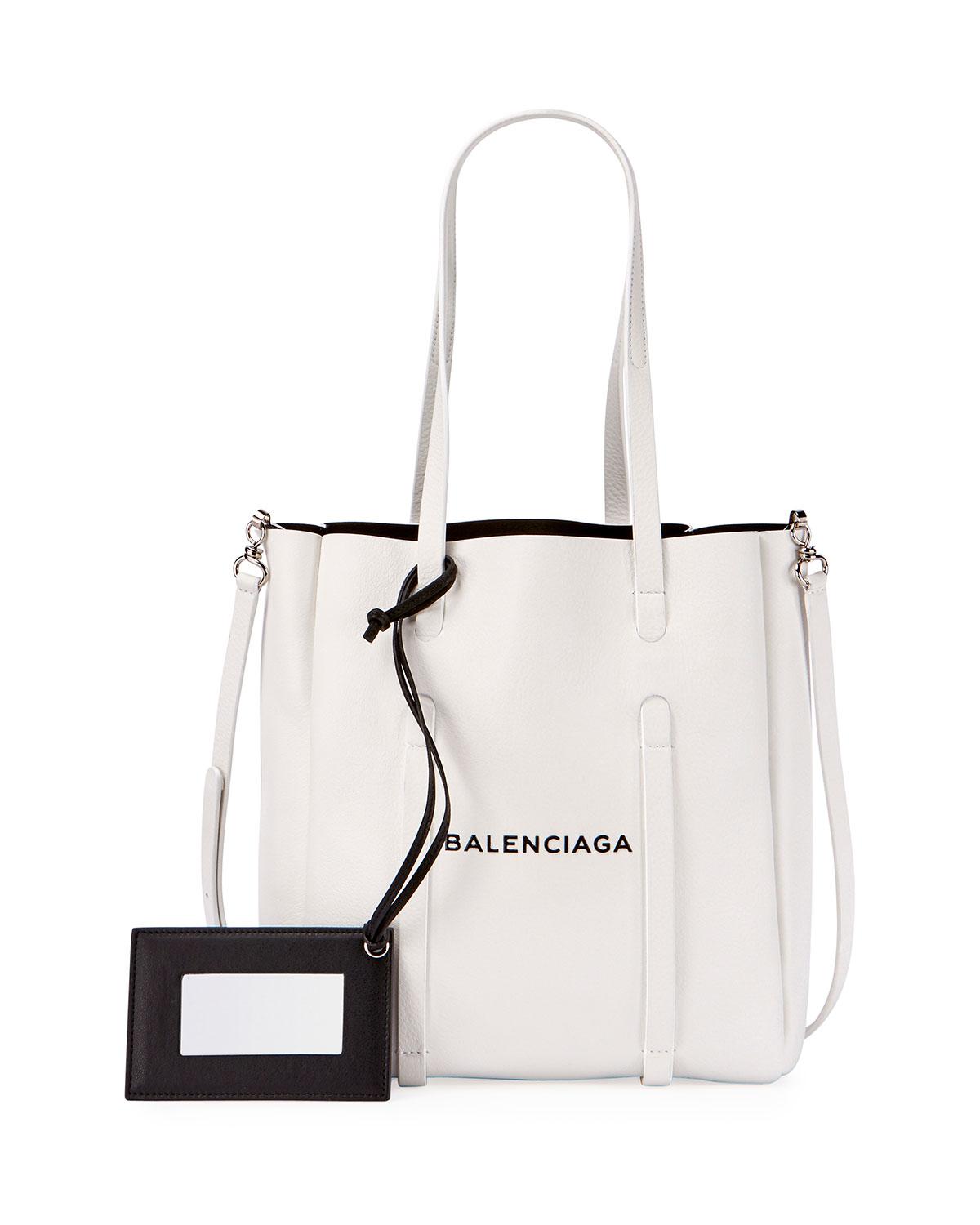 Lyst Balenciaga Everyday Small Leather Logo Tote Bag In White Balenciaga White Everyday Small Leather Logo Tote Bag Lyst View Fullscreen