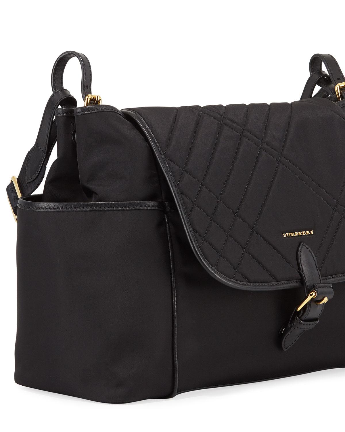 Lyst Burberry Flap Top Quilted Diaper Bag In Black Gallery
