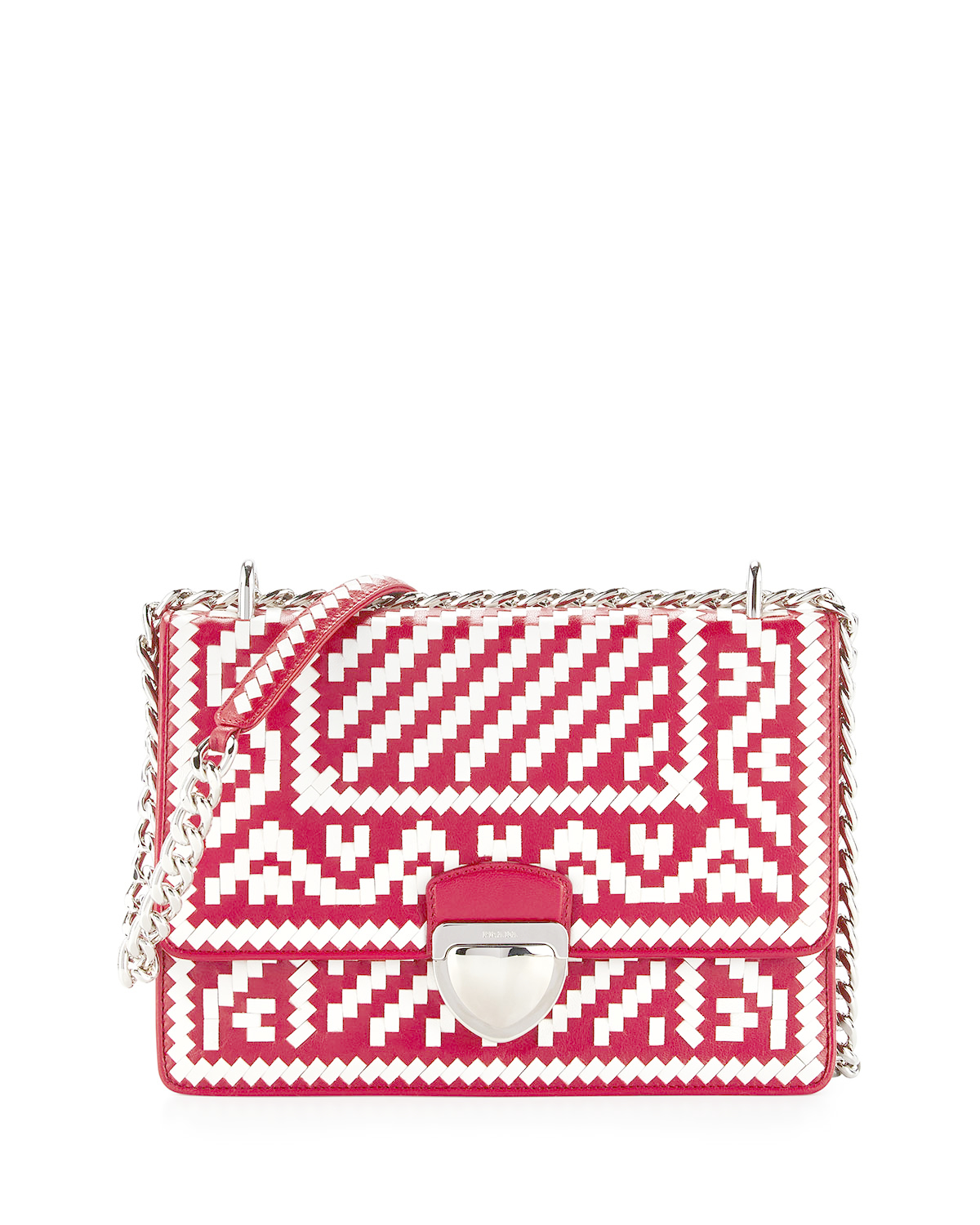 Lyst - Prada Woven Madras-pattern Shoulder Bag in Red