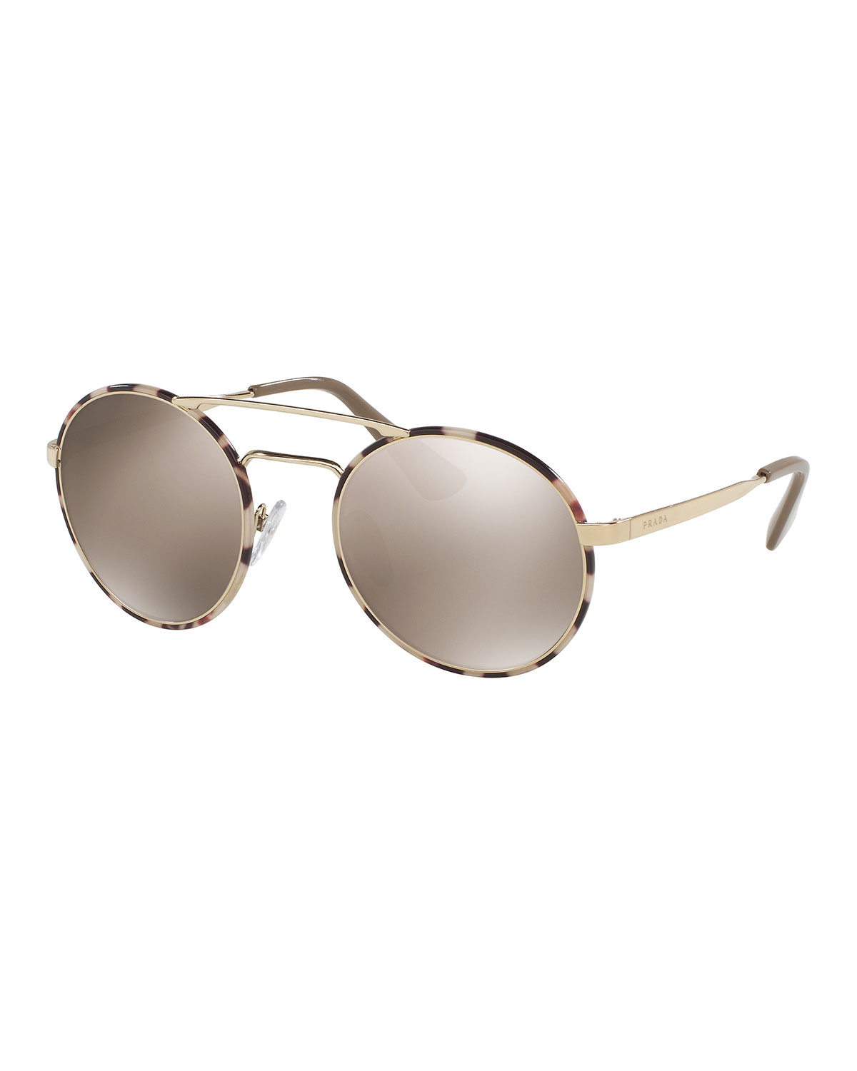 Prada Pr 51ss Round Sunglasses In Metallic Lyst 