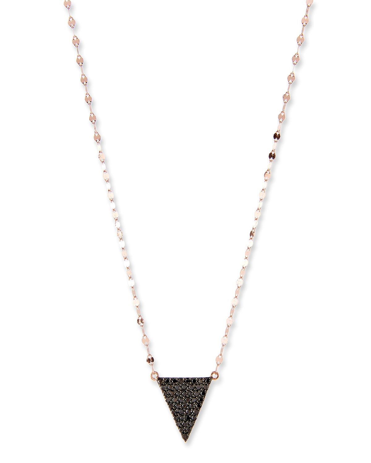 Lana jewelry Reckless Black Diamond Triangle Necklace In 14k Rose Gold