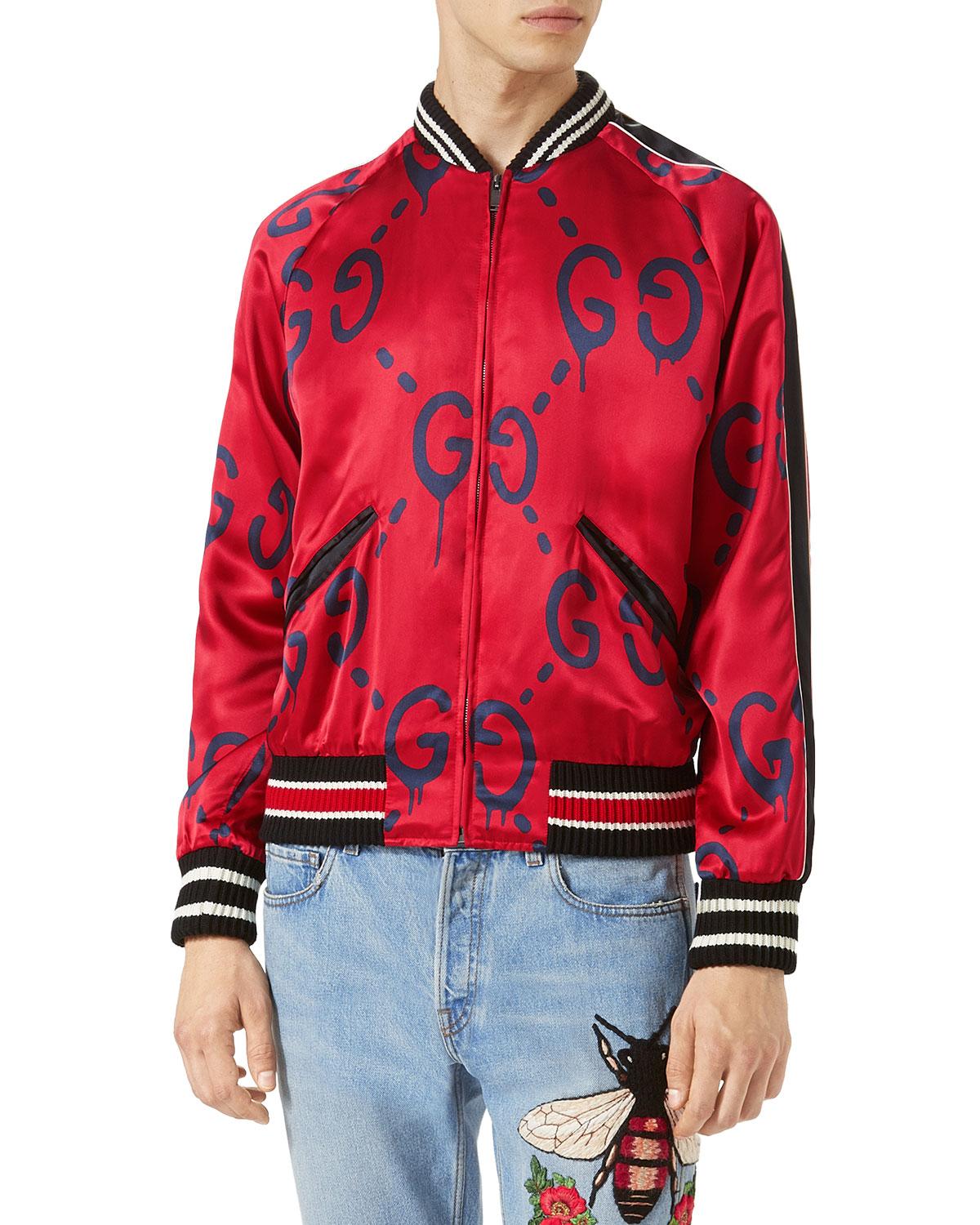 Gucci Ghost Er Jacket In Red For Men Lyst Gucci Men S Red Ghost Er Jacket