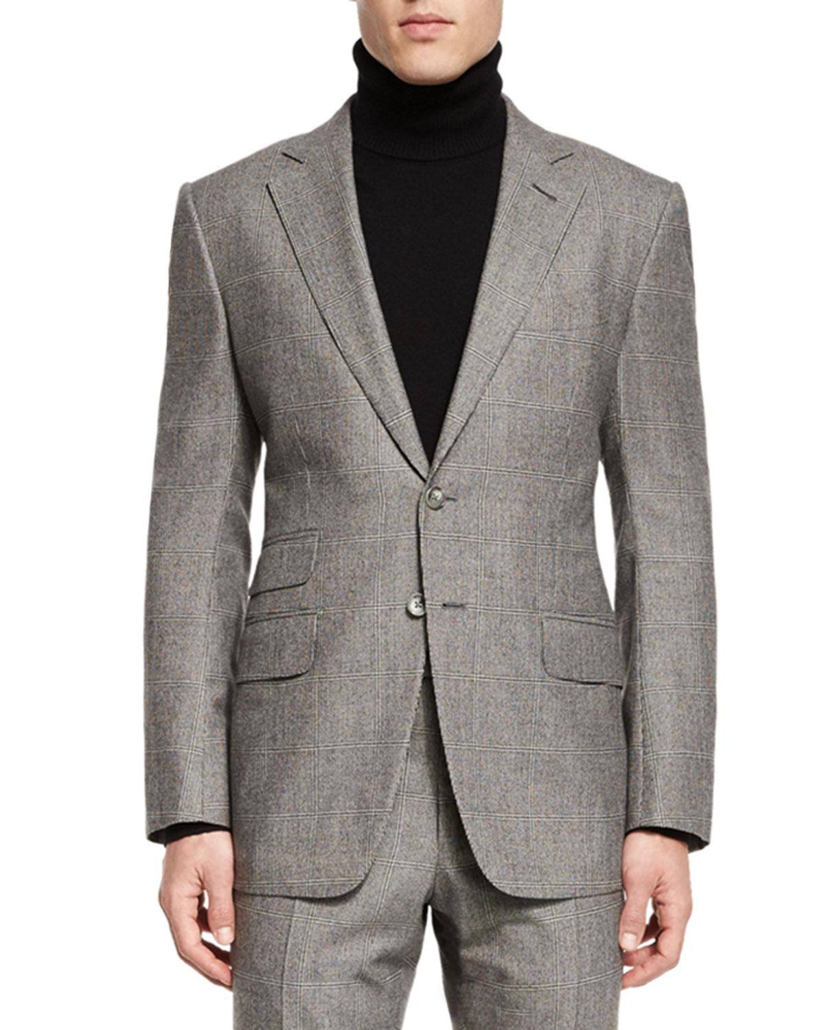 Tom ford O'connor Base Windowpane Twopiece Suit in Gray for Men Lyst