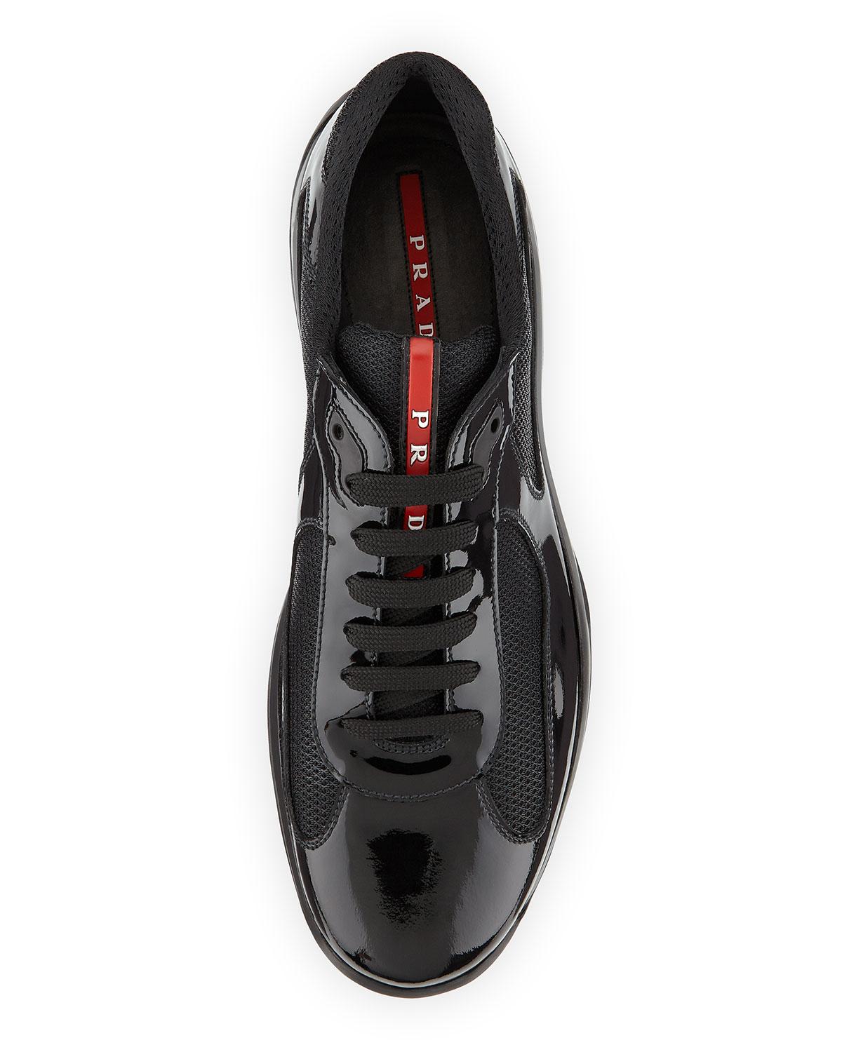 Lyst - Prada Punta Ala Patent-leather Sneaker in Black for Men