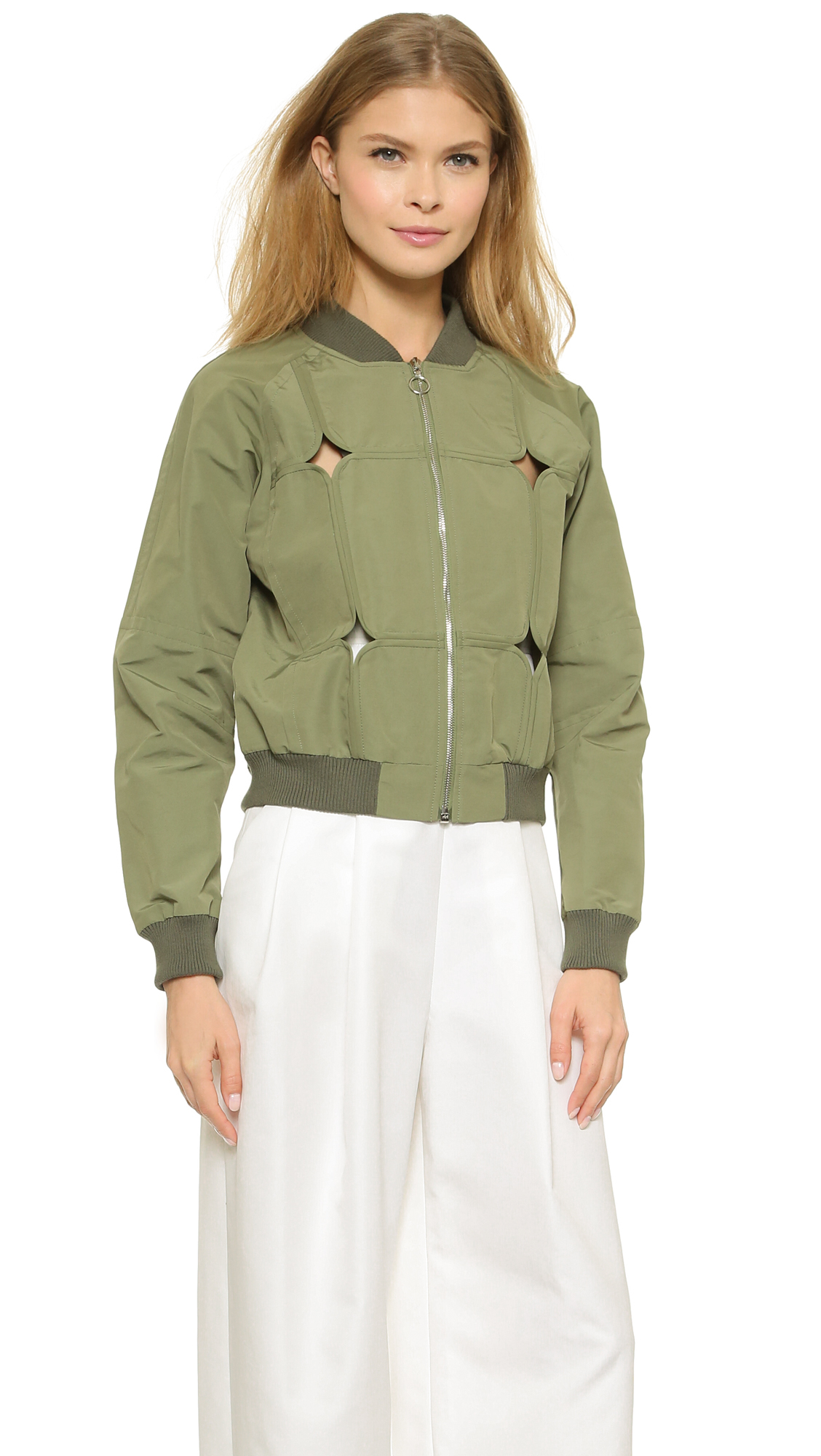 Yigal Azrouël Framed Palm Tree Er Jacket Aloe In Green Lyst Gallery