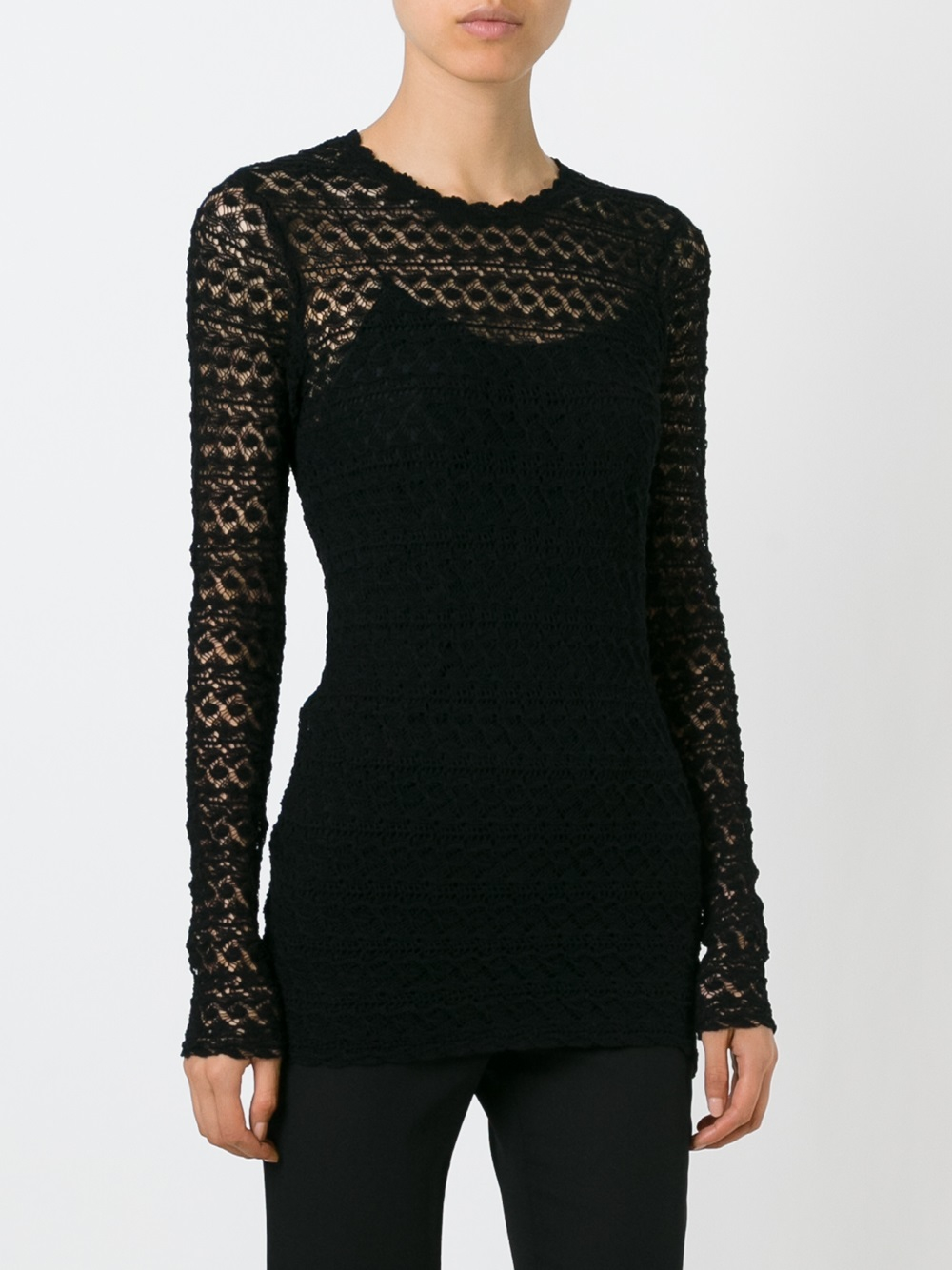 Lyst - Isabel Marant Dulcie Cotton Crochet Sweater in Black