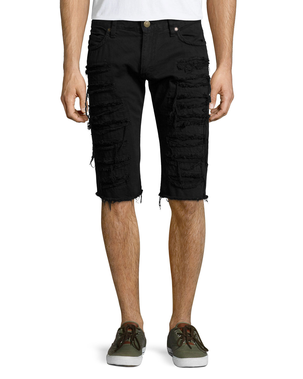 lyst-robin-s-jean-overdyed-denim-cut-off-shorts-in-black-for-men