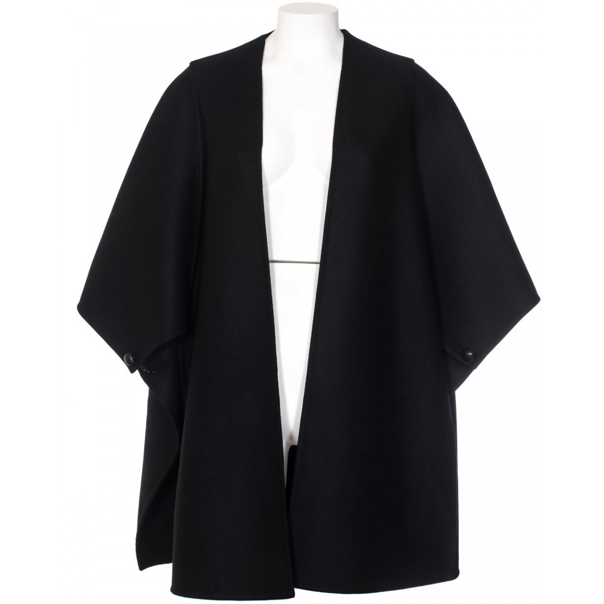 Valentino Black Virgin Wool Mantle in Black | Lyst