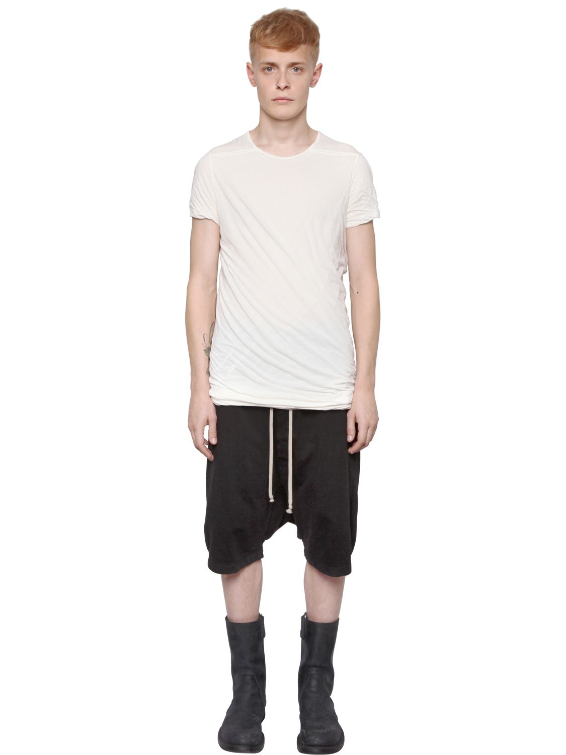 lyst rick owens drkshdw twisted cotton t shirt in lyst rick owens drkshdw twisted cotton t shirt in