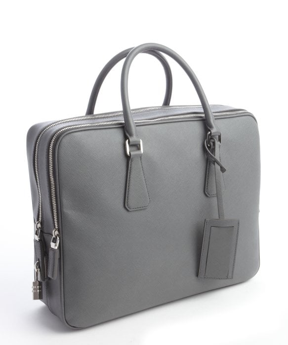 Prada Mercury Saffiano Leather Small Travel Bag in Gray for Men ...  