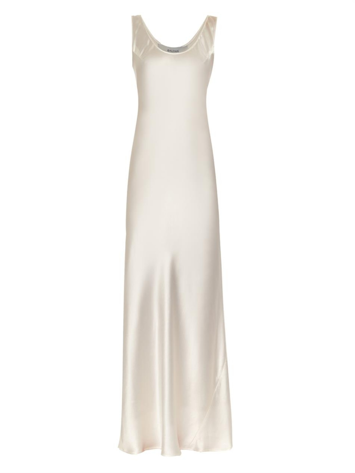 Galvan london Silk Bias-Cut Gown in White | Lyst