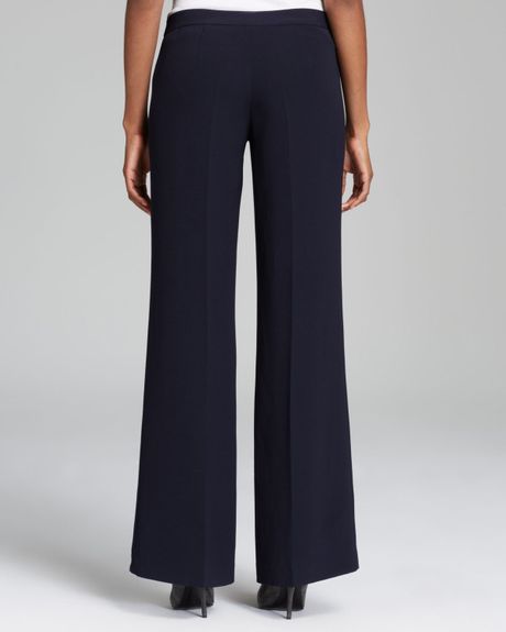Adrianna Papell Wide Leg Pants with Waist Tabs in Blue (Galaxy) | Lyst