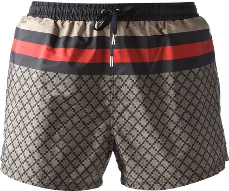 Gucci Printed Swim Shorts in Multicolor for Men (black) | Lyst