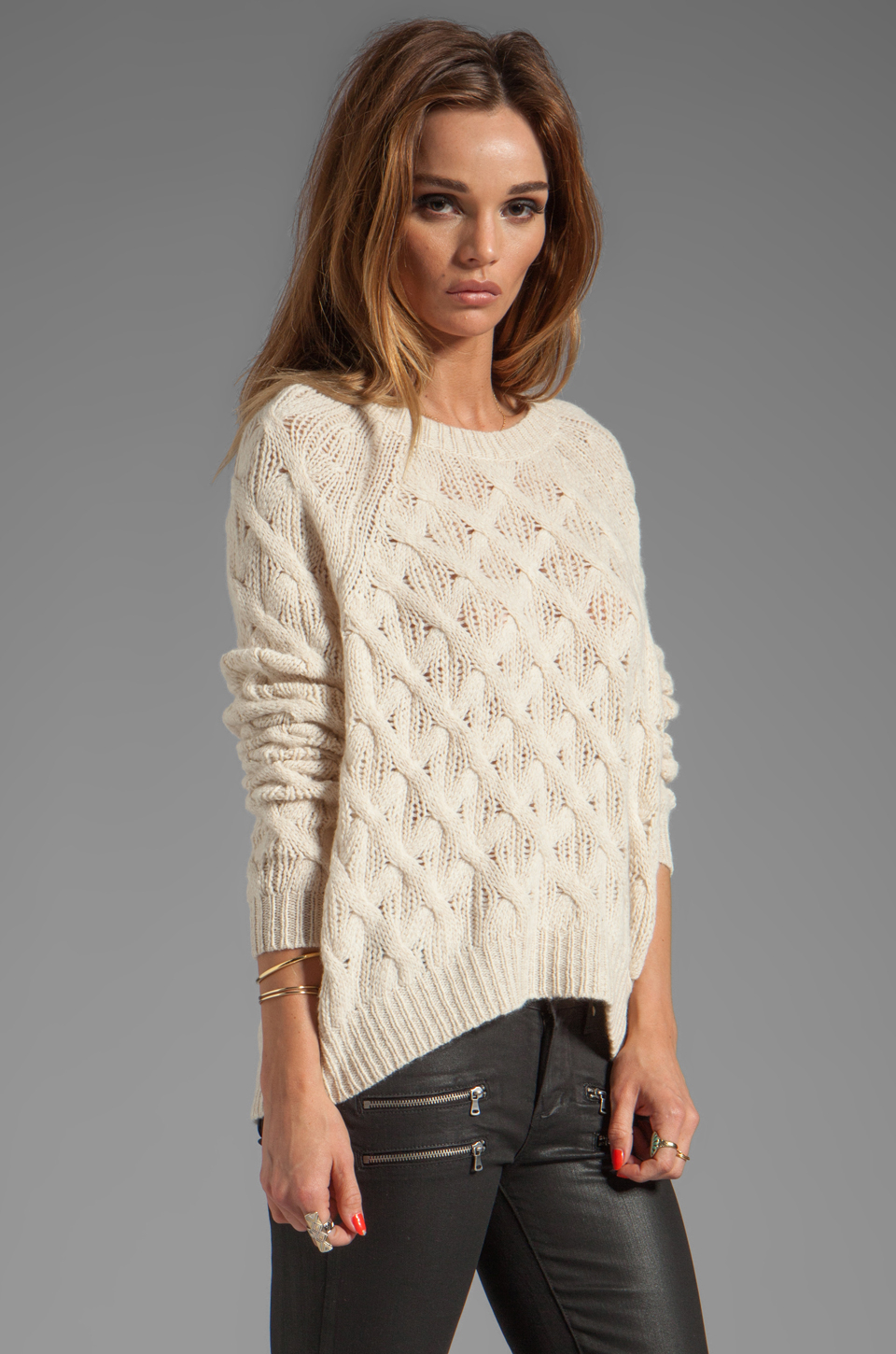 Lyst - Inhabit Cashmere Chainette Sweater in Cream in Natural