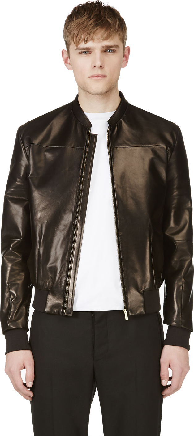 Juun J Black Lambskin Leather Er Jacket In For Men Lyst Gallery
