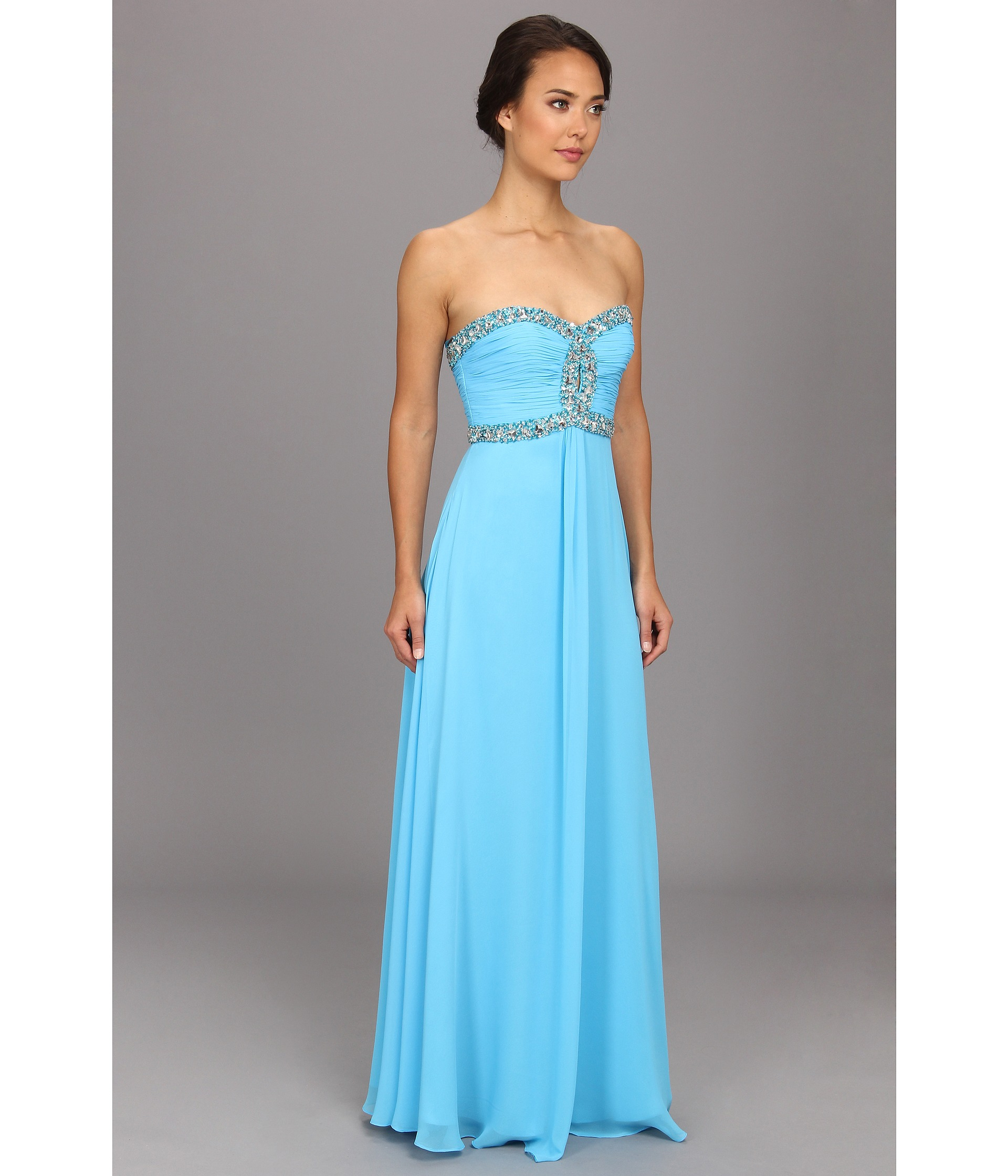 Faviana Strapless Sweetheart Corset Back Dress 7366 in Blue (Marine ...