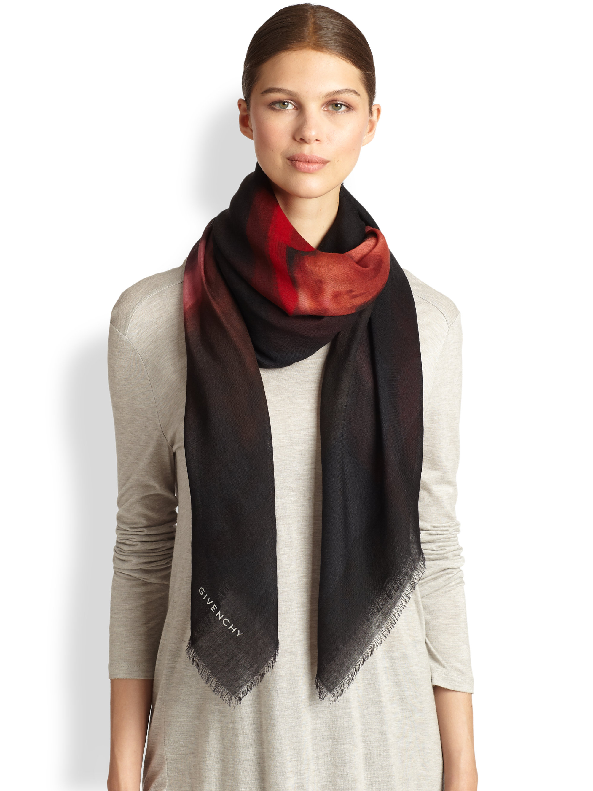 Lyst - Givenchy Doberman Wool Scarf in Black