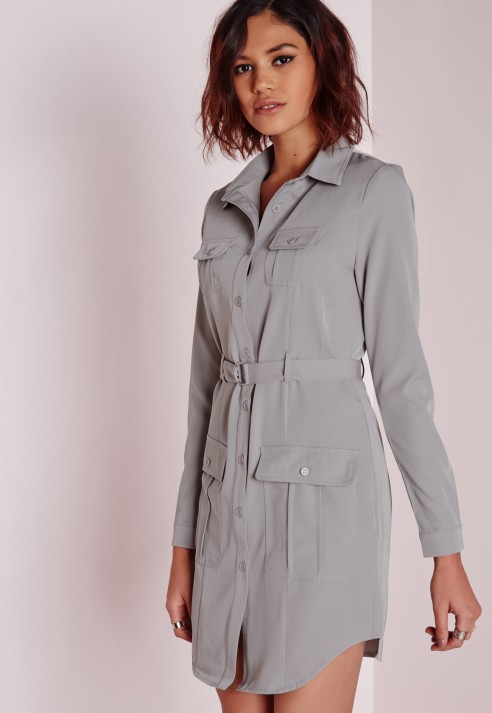 gray long sleeve t shirt dress