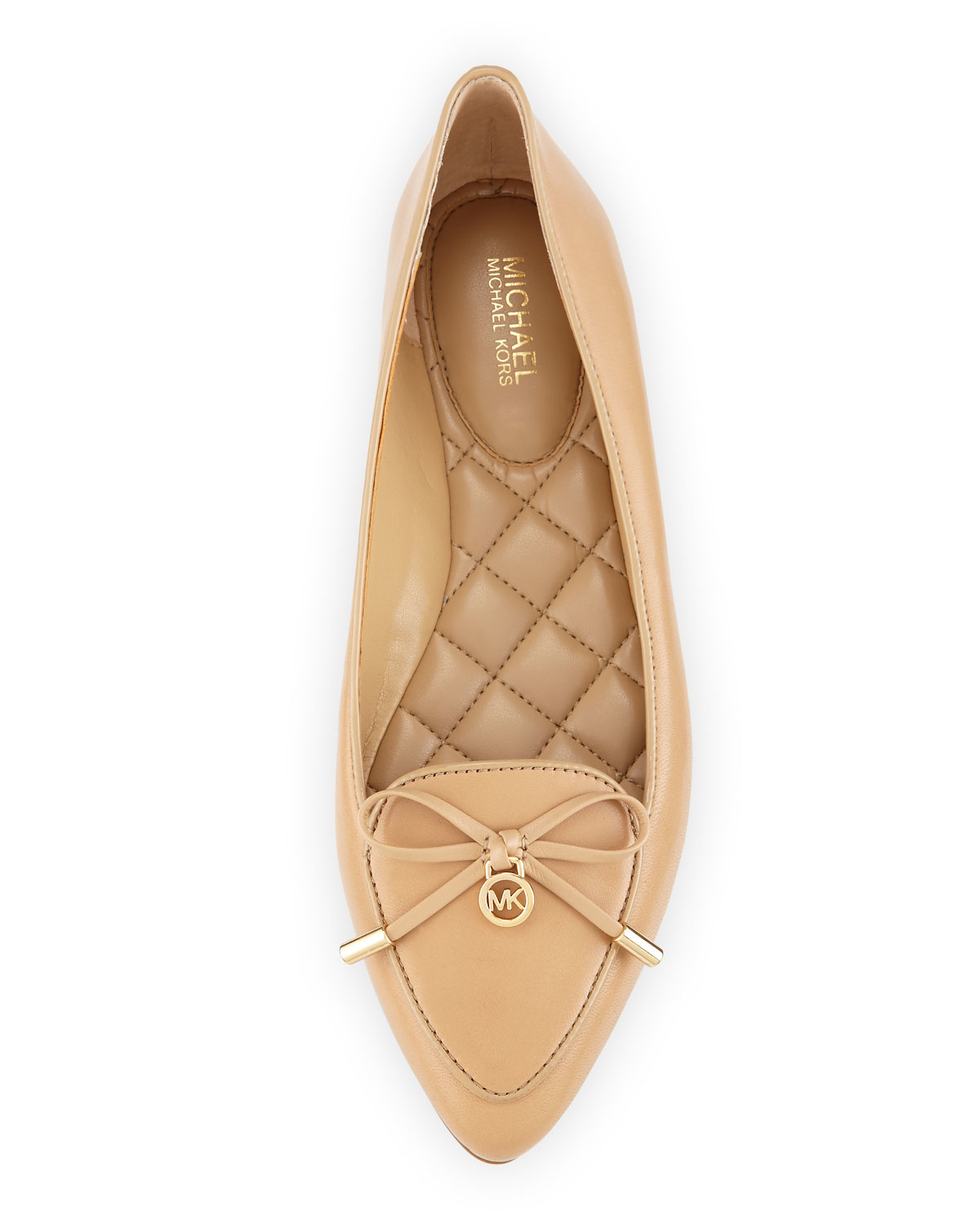 Lyst - Michael Michael Kors Nancy Bow Leather Ballet Flats in Brown