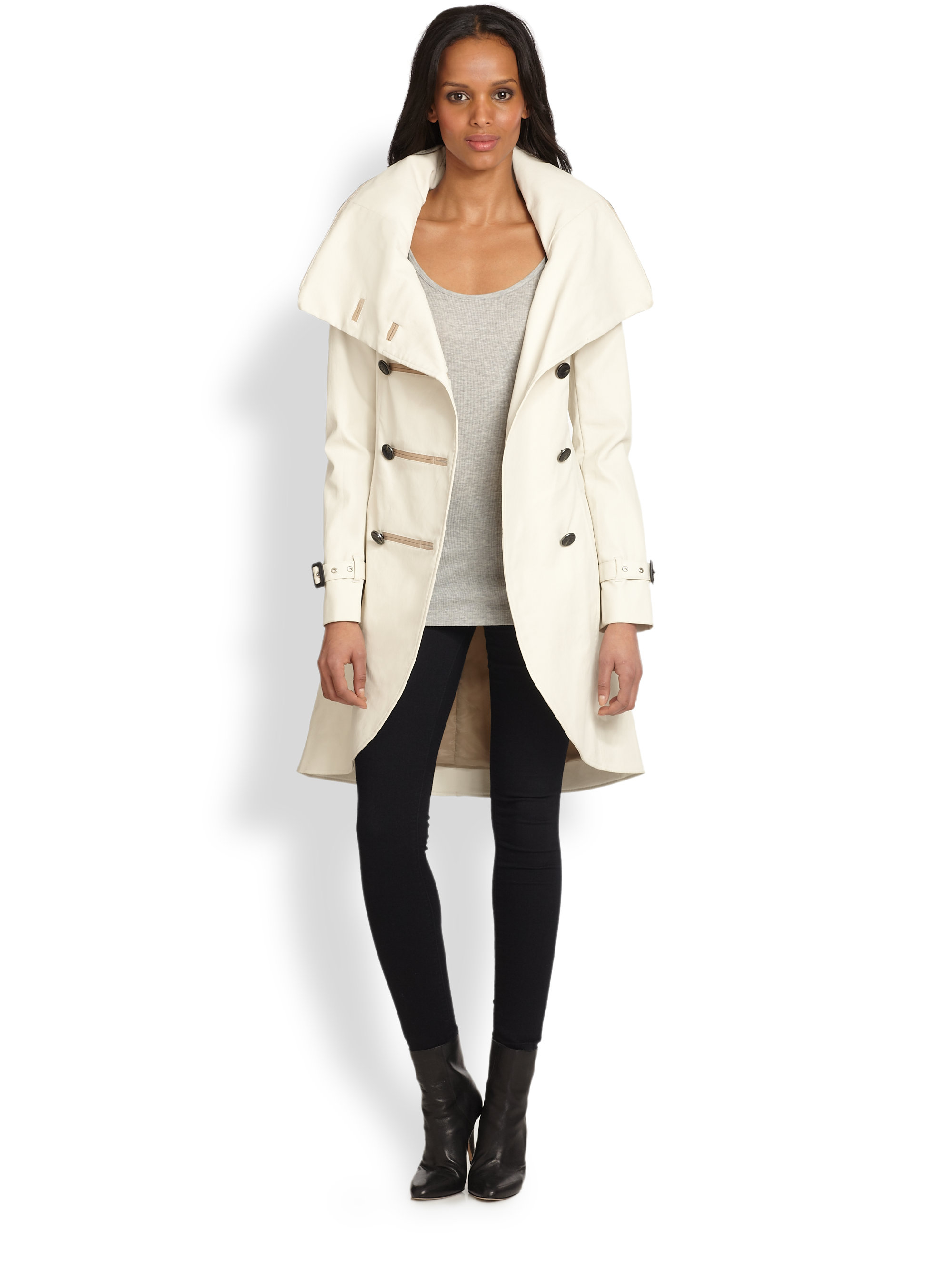 Lyst - Mackage Liana Military Trenchcoat in Natural