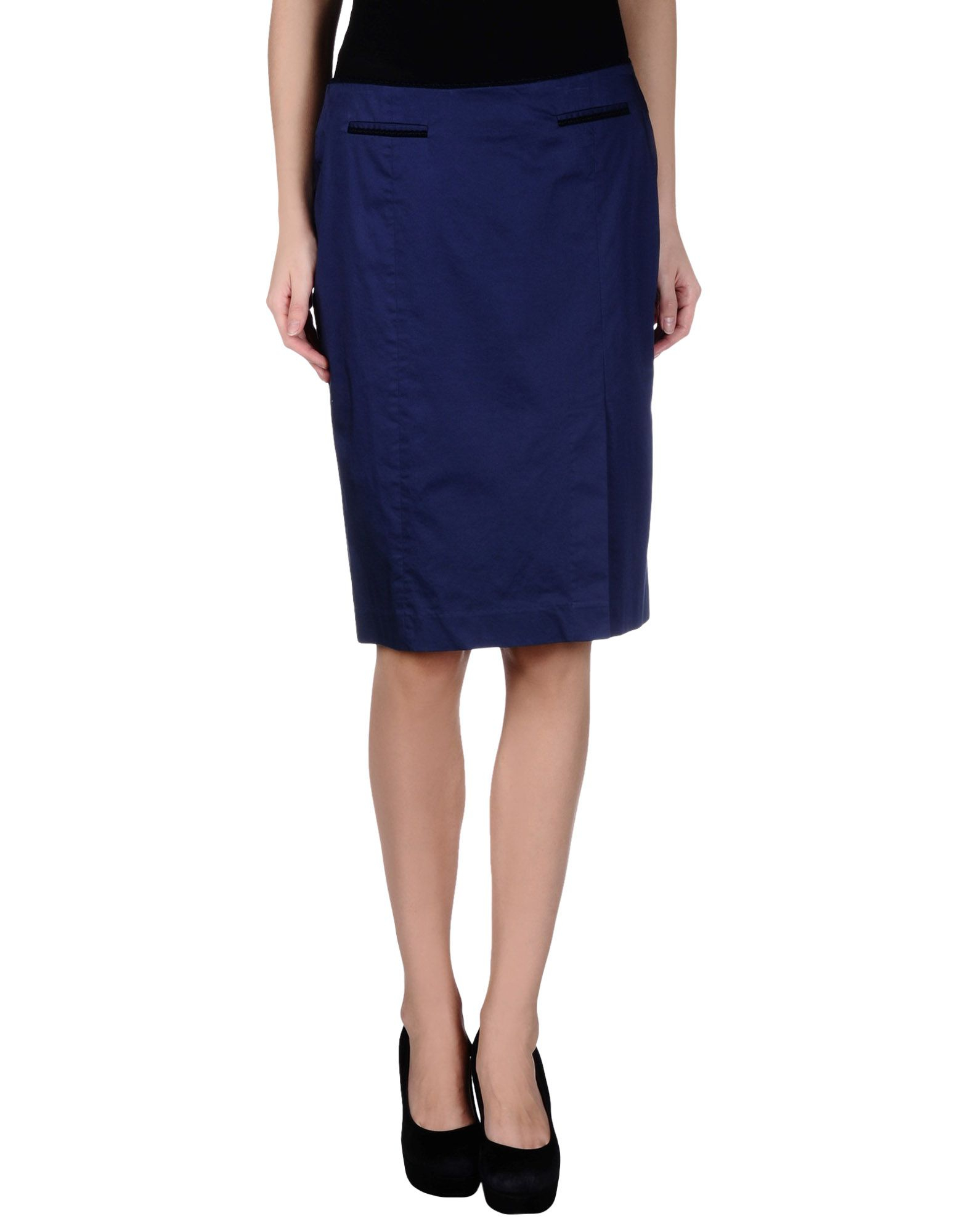 19.70 nineteen seventy Knee Length Skirt in Blue (Dark blue) - Save 66% ...