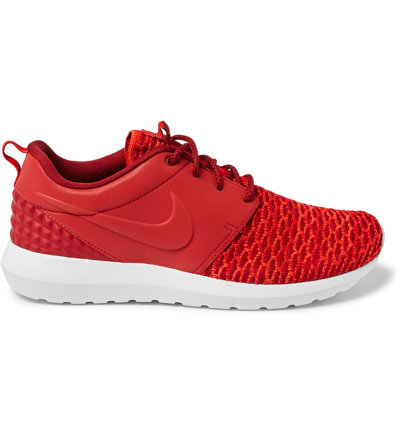 Nike Roshe Flyknit Premium Mesh And Rubber Sneakers in Red