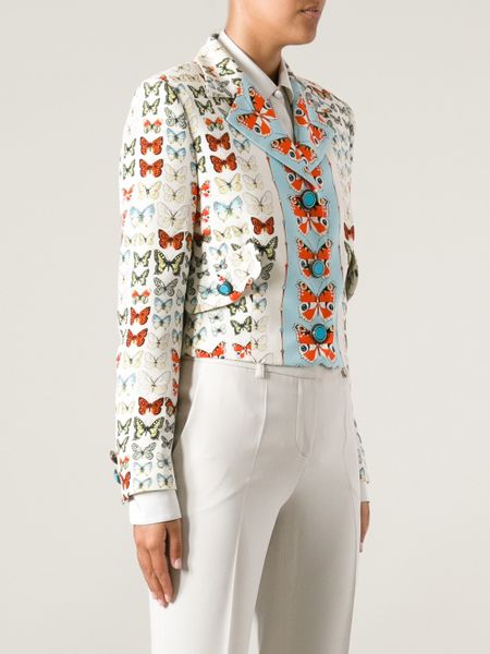 Versace Butterfly Print Jacket in Multicolor (multicolour)