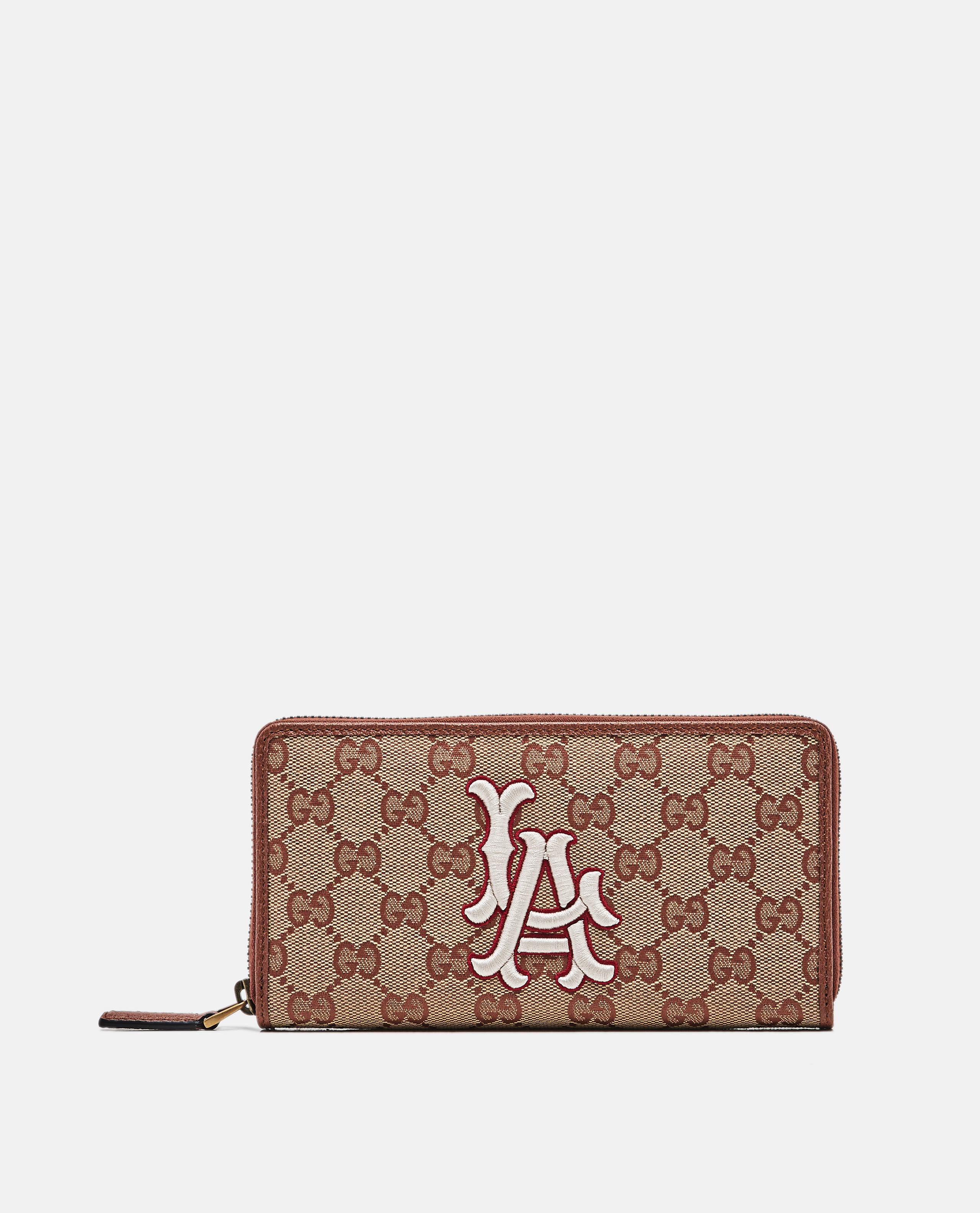 Gucci Canvas Original Gg Zip Around Wallet With La Angels Patch in Brown for Men - Lyst