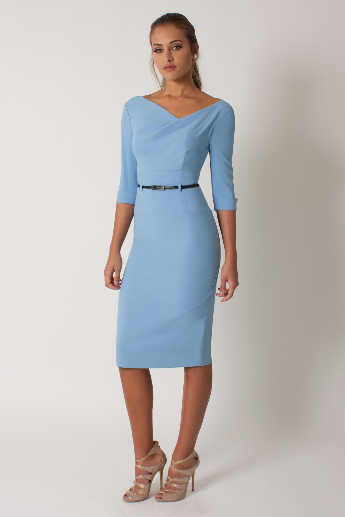 Lyst Black Halo 3 4 Slv Jackie O Dress In Blue Gallery