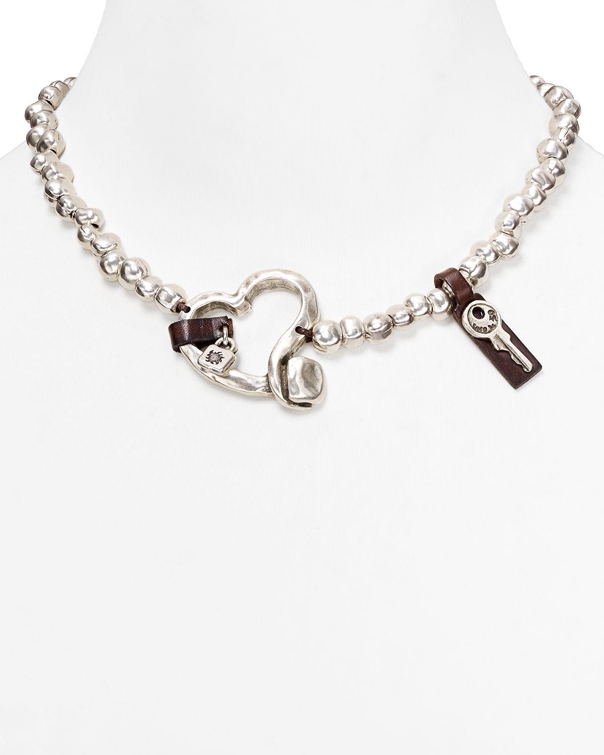 Uno de 50 Heartfelt Necklace 18 in Metallic Lyst