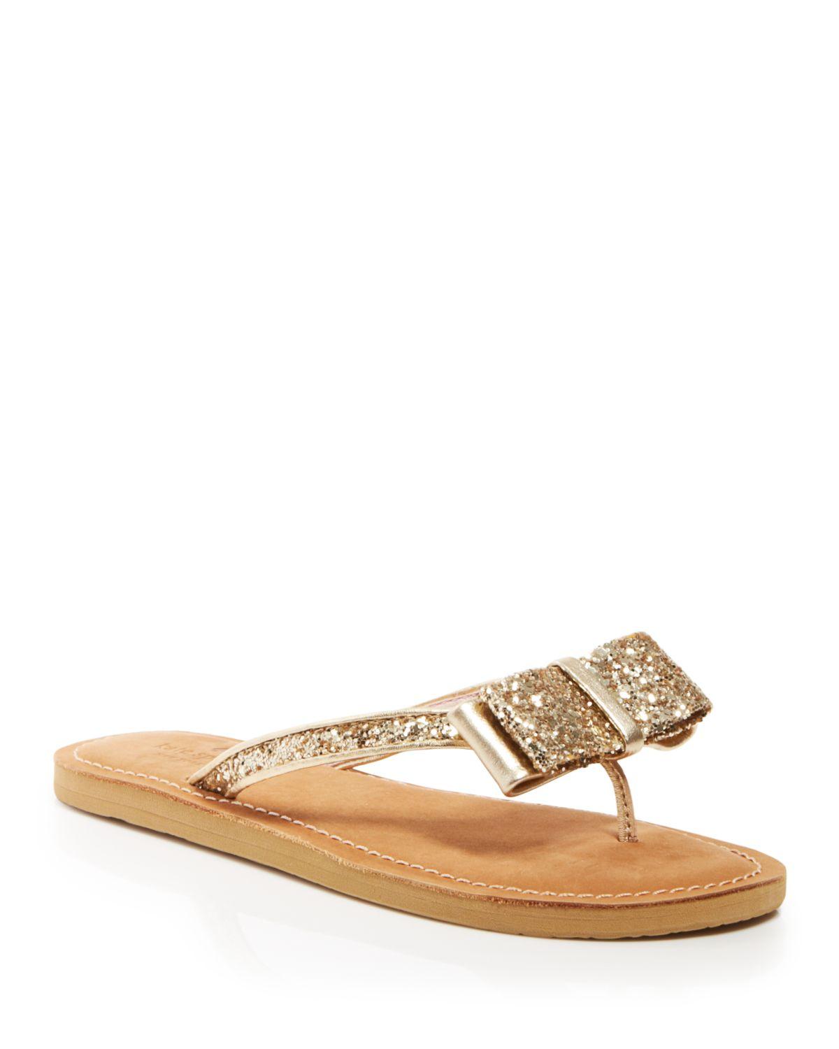 Kate spade new york Flat Thong Sandals - Icarda Glitter in Metallic | Lyst