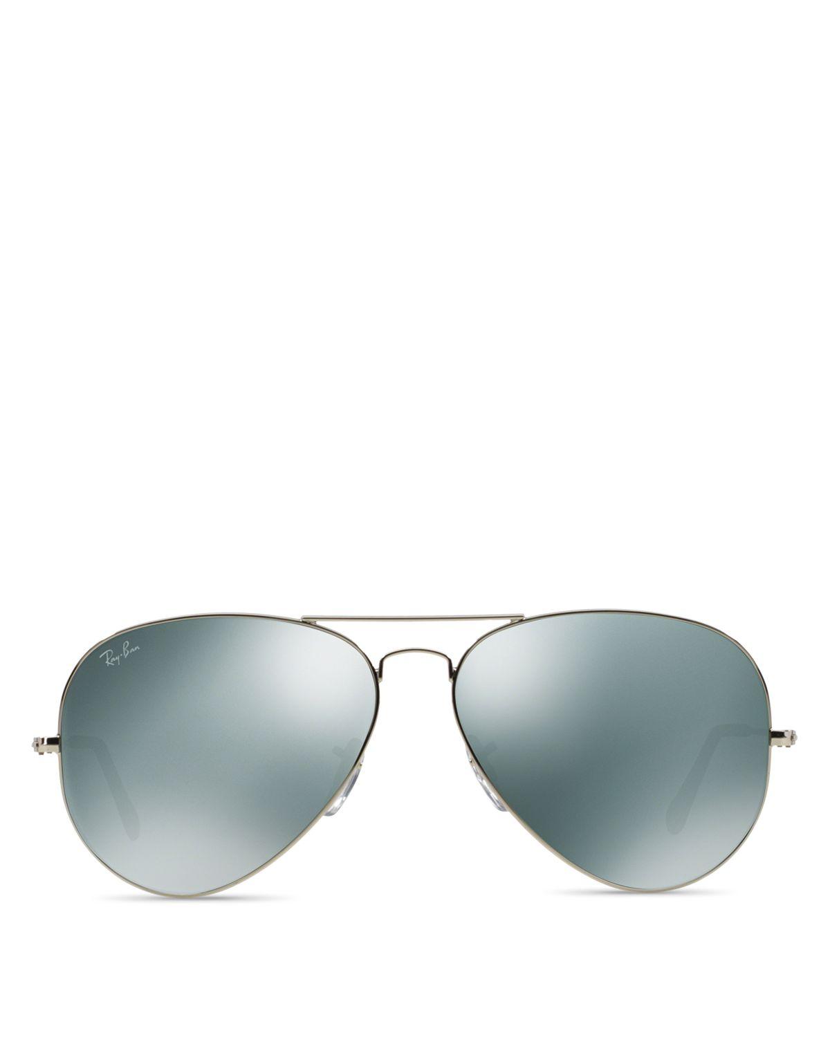 Ray Ban Mirrored Aviator Sunglasses 62mm In Gray For Men Lyst 