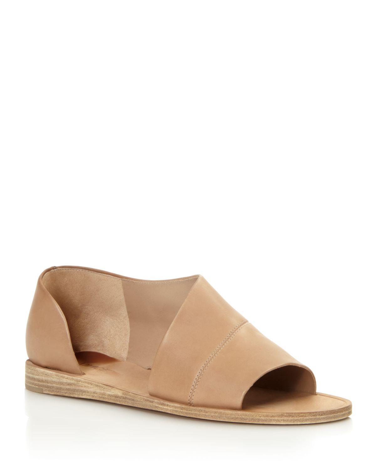 asymmetrical open toe flat