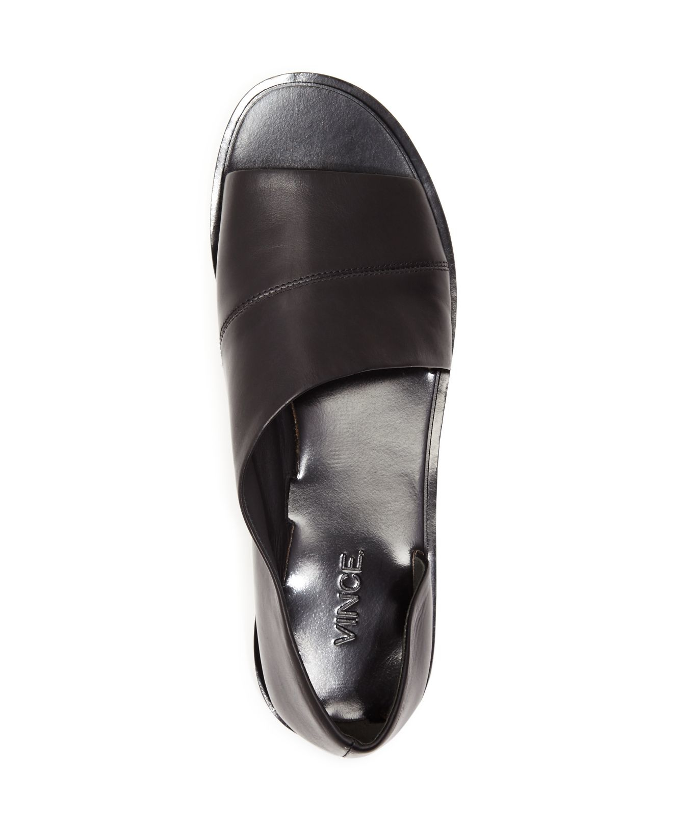 asymmetrical open toe flat