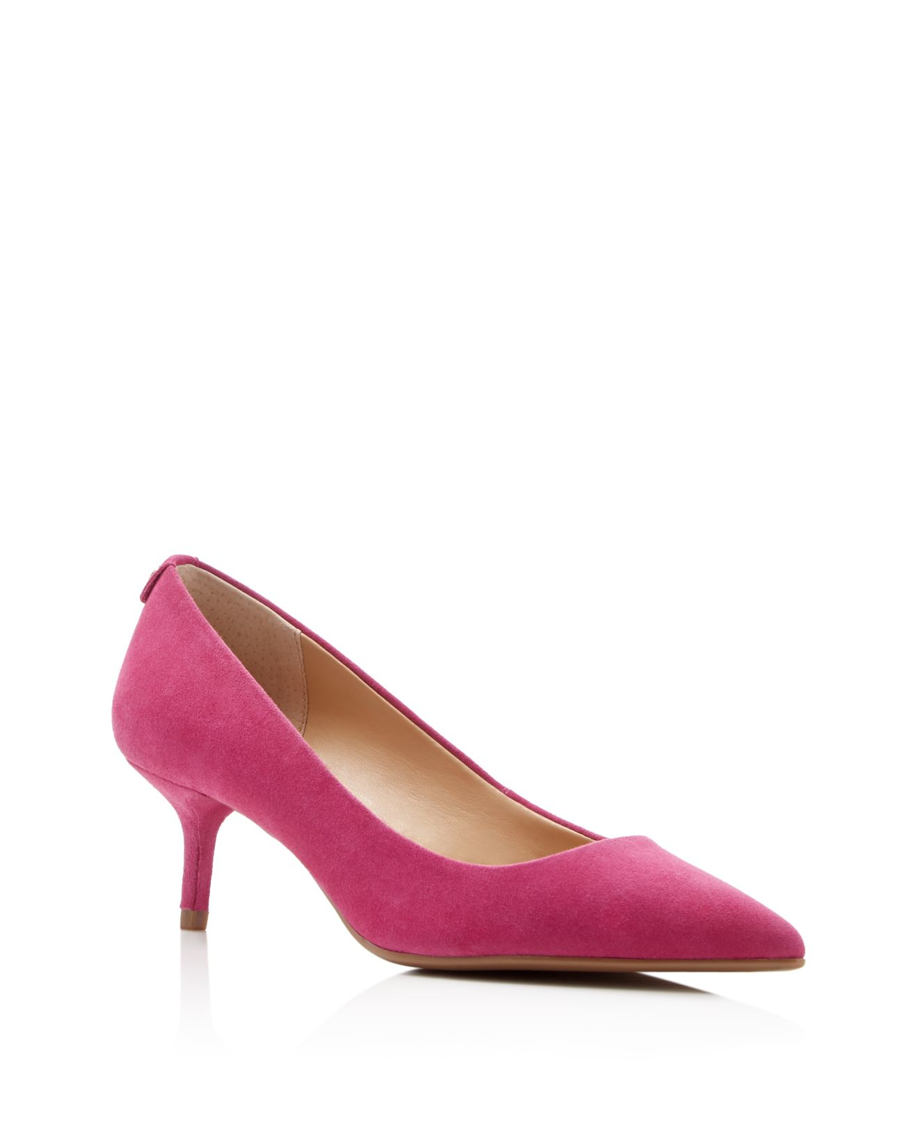 Michael michael kors Flex Pointed Toe Mid Heel Pumps in Pink (Brick