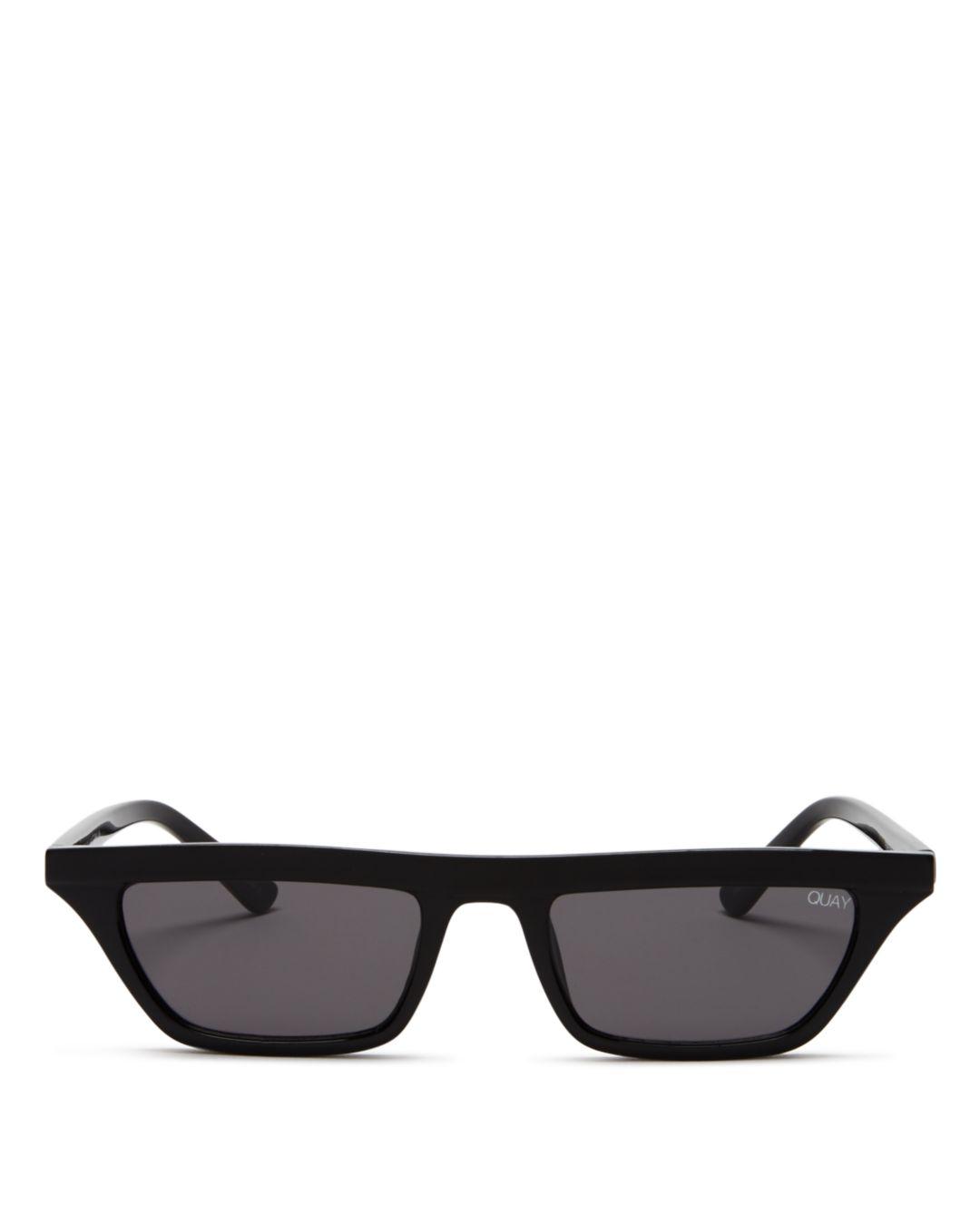 Quay Women's Finesse Slim Square Sunglasses in Black Lyst
